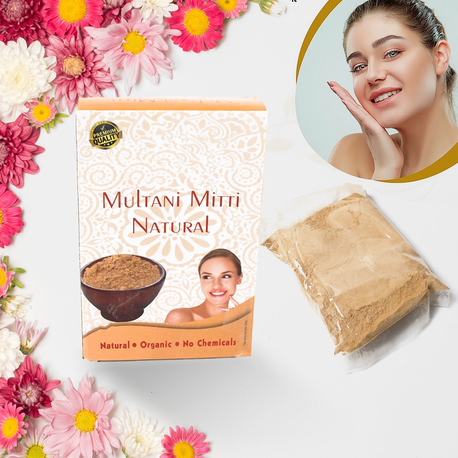 12791 80gram Herbal Tan Removing Multani Mitti Face Pack For Skin Care Age Group
