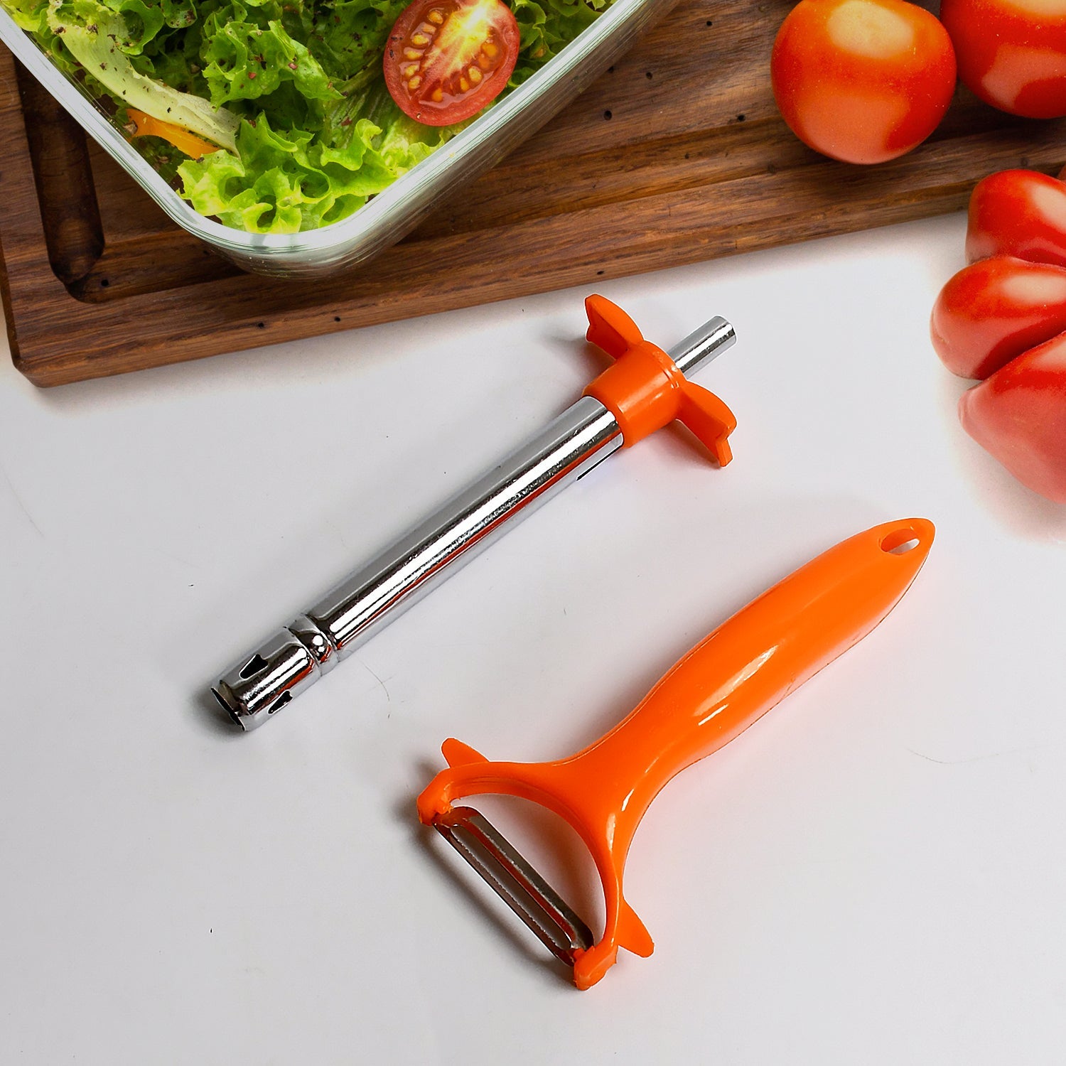 8213 2 in 1 Kitchen Combo Lighter, Stainless Steel Durable Gas Lighter with Vegetable Cutter Peeler, For Kitchen Steel Gas Lighter (2 Pc Set)