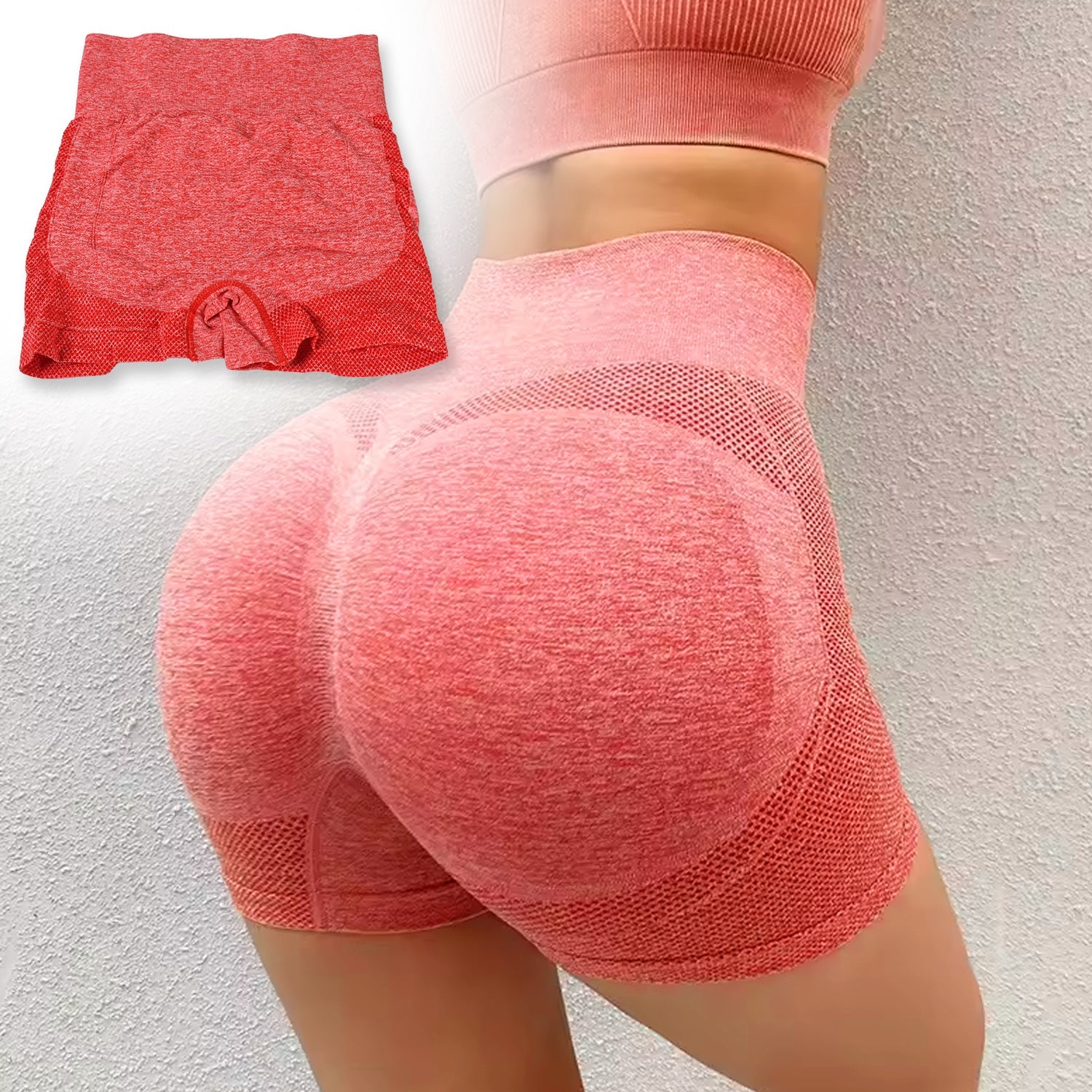 12978 High Elastic Peach hip Lifting Yoga Shorts Women's Running