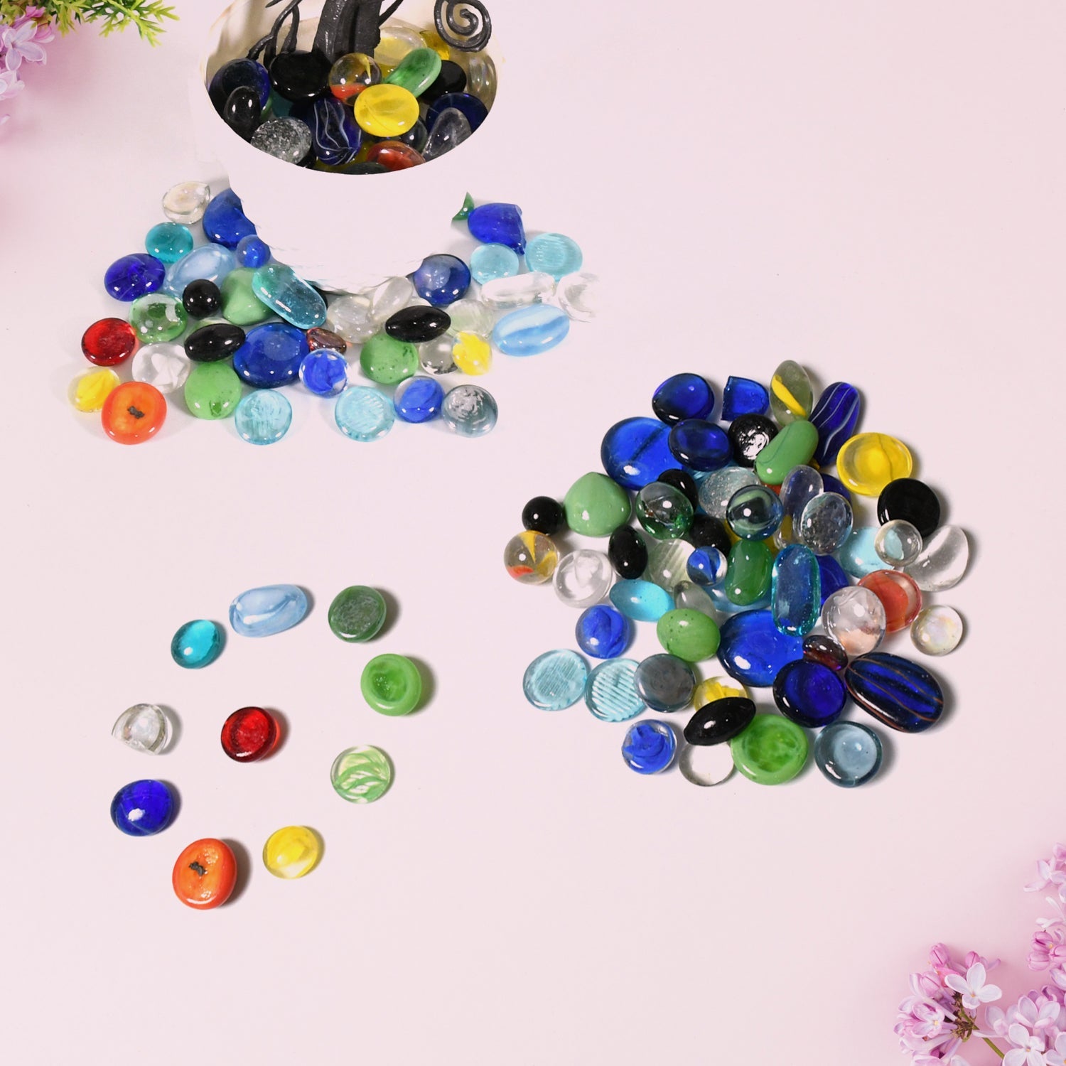 Multi-Color Decorative Stone for Garden / Lawn / Aquarium Fish Tank Gravel / Flower Pots Decoration Pebbles for Fish Bowl & All Purpose Attractive Stone Set