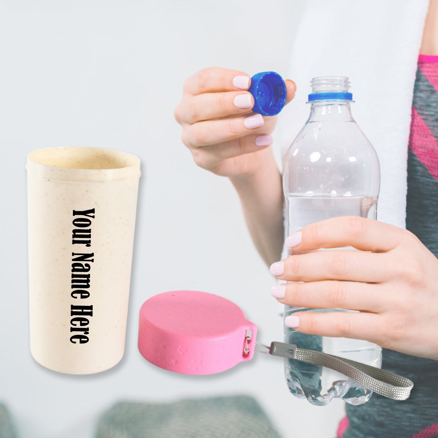 Portable Wheat Straw Coffee Tea Mug Travel Cup with Lid (300ml