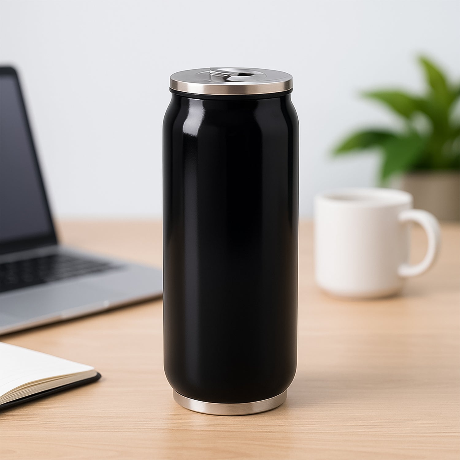 Stainless Steel Can-Shaped Vacuum Flask with Built-In Straw 500ml Approx, Tumbler (1 Pc) Stainless Steel Can-Shaped Vacuum Flask with Built-In Straw 500ml Approx, Tumbler (1 Pc)