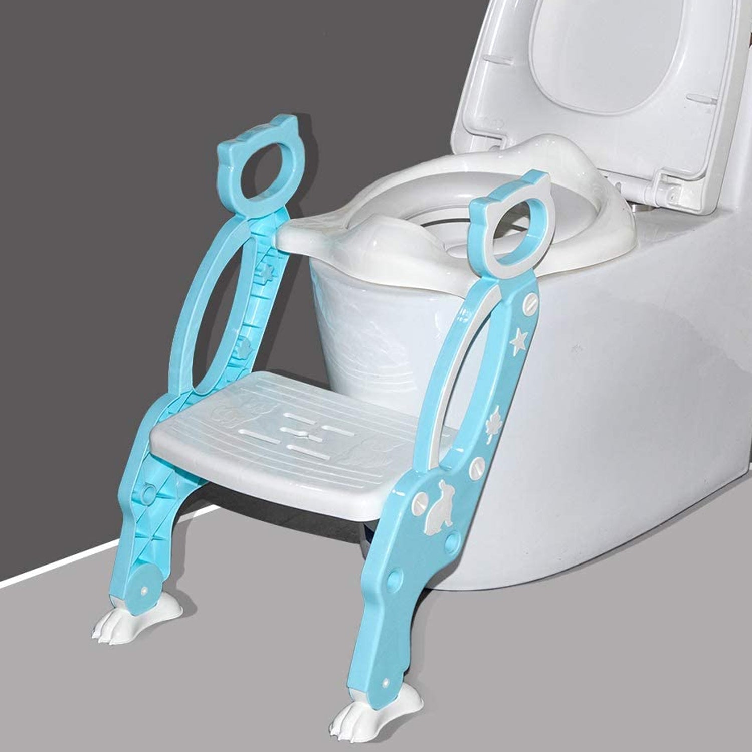 Foldable Potty Training Toilet Seat w/ Step Stool Ladder