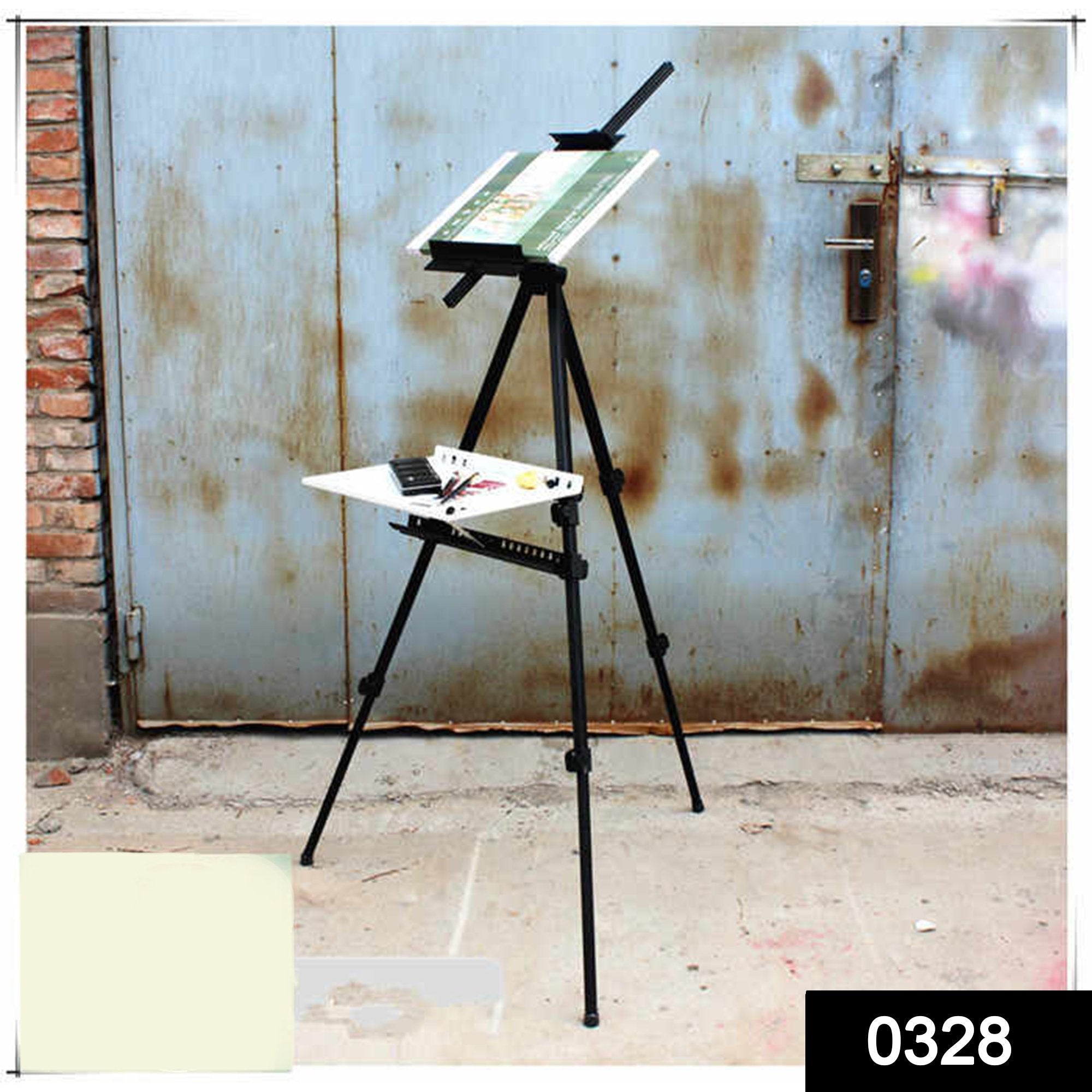 0328  Artists' Portable Lightweight Metal Display Easel  with Free Weatherproof Carry Bag - SkyShopy