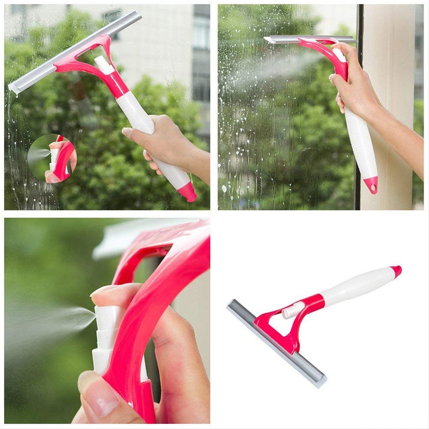 1pc Glass Scraper Water Wiper And Cleaning Brush Multi-functional Window  Cleaning Tool For Home