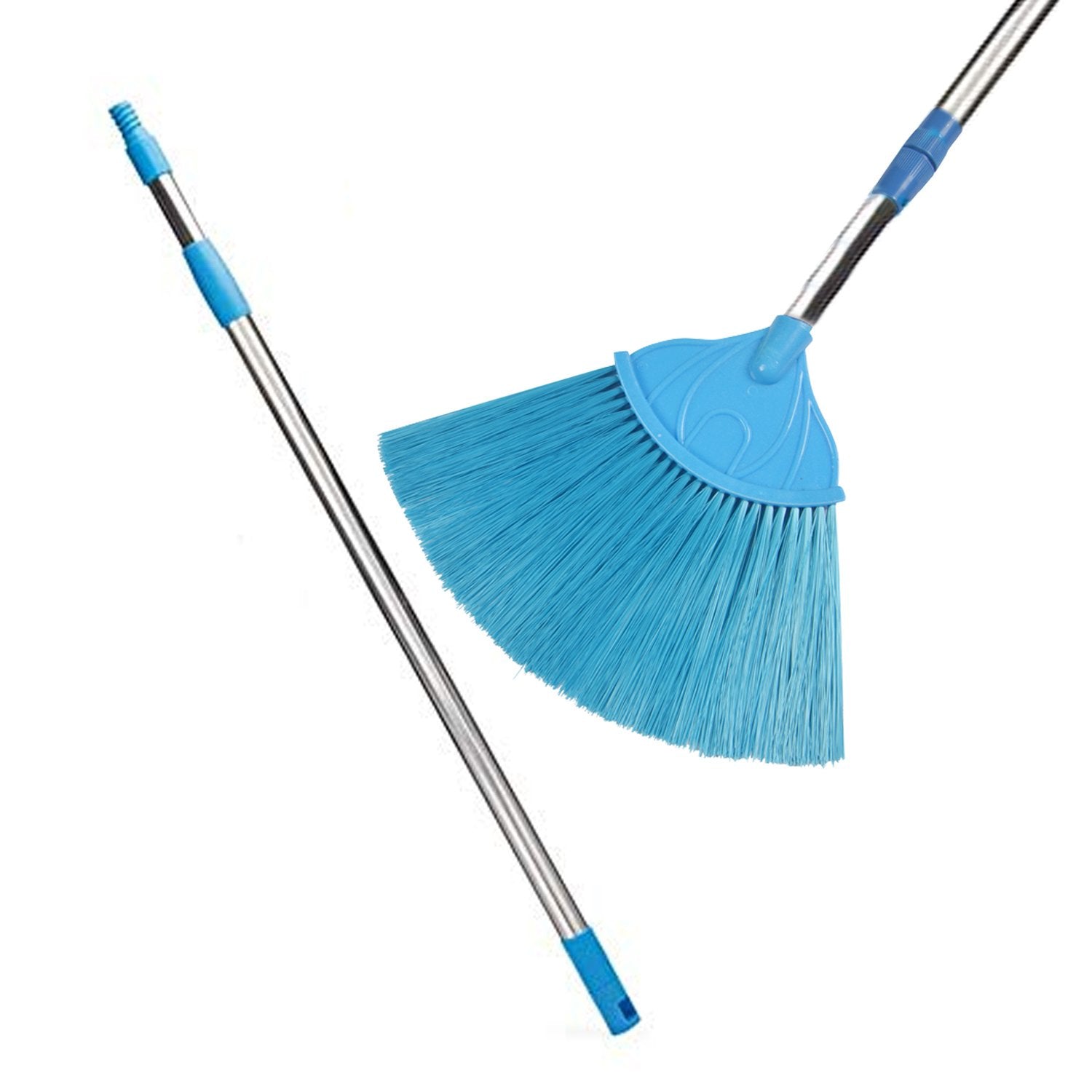 4699 Broom with Long Stainless Steel Rod and Extendable Cobweb Cleaner Stick