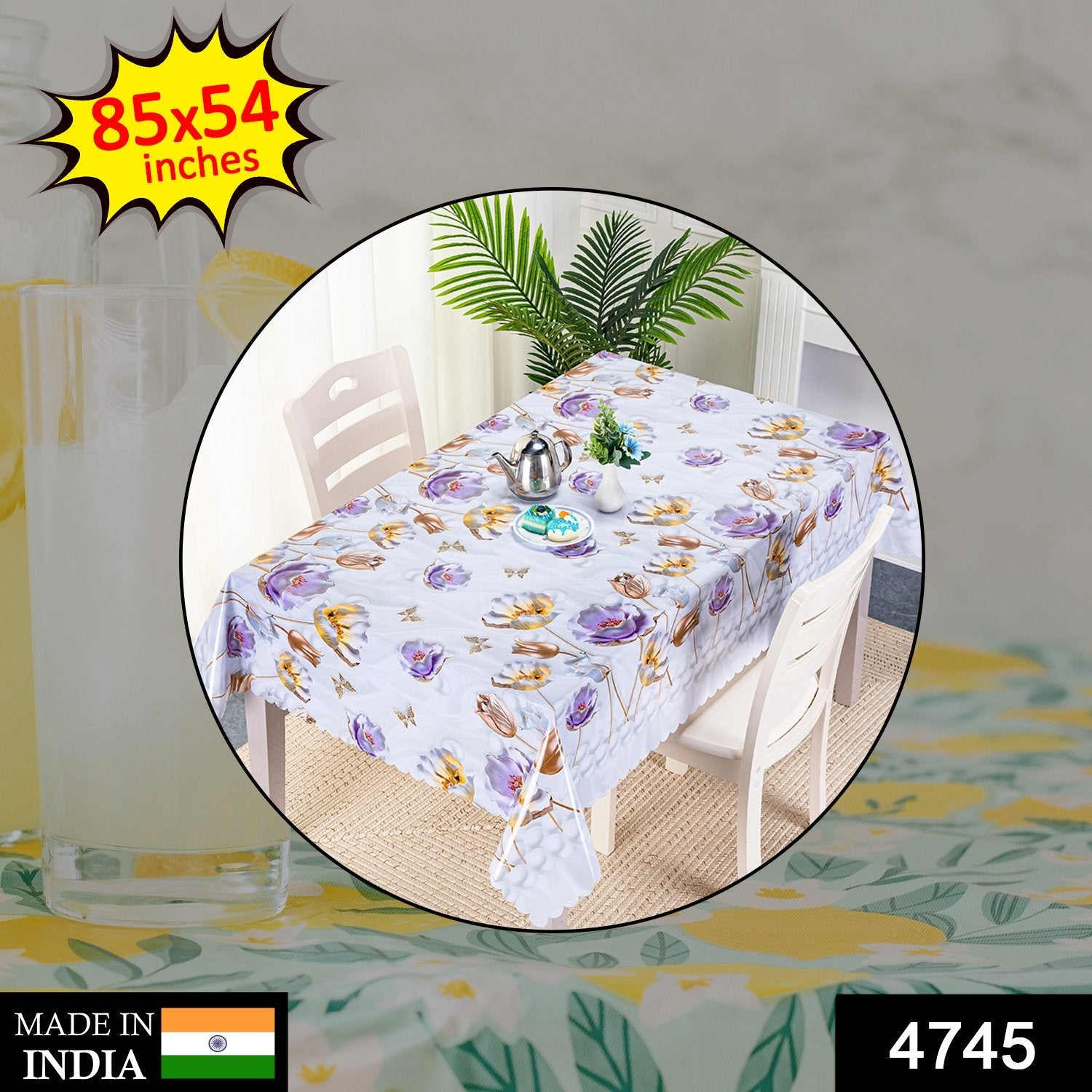 4745 Premium Quality Table cloth For Steal Table (85x54 inch) DeoDap