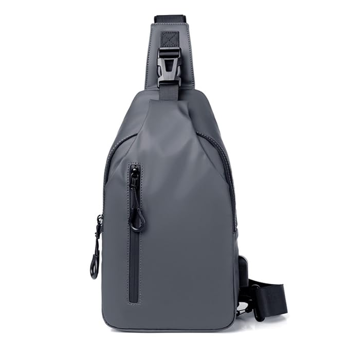 SkyShopy Men's Chest Bag Shoulder Bag Messenger Sports Backpack Water Resistant Usb Charging Port Shoulder Sling Bag