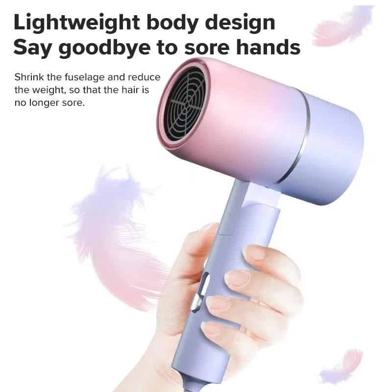 SkyShopy Colorful Portable Ionic Hair Care Professinal Quick Dry 1600W Travel Foldable Handle for Hair Care