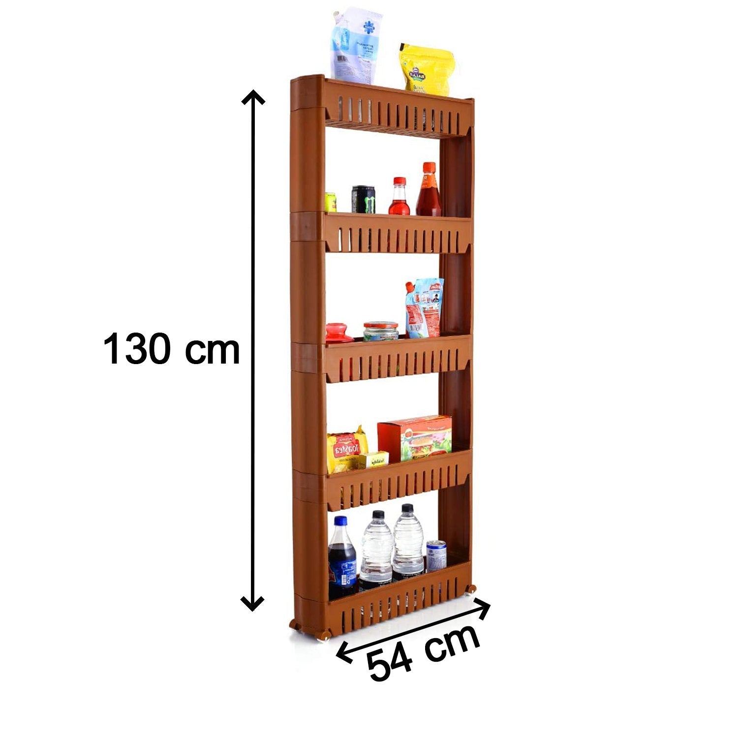 2637 5 Layer Storage Organiser Slim Rack Shelf with Wheel