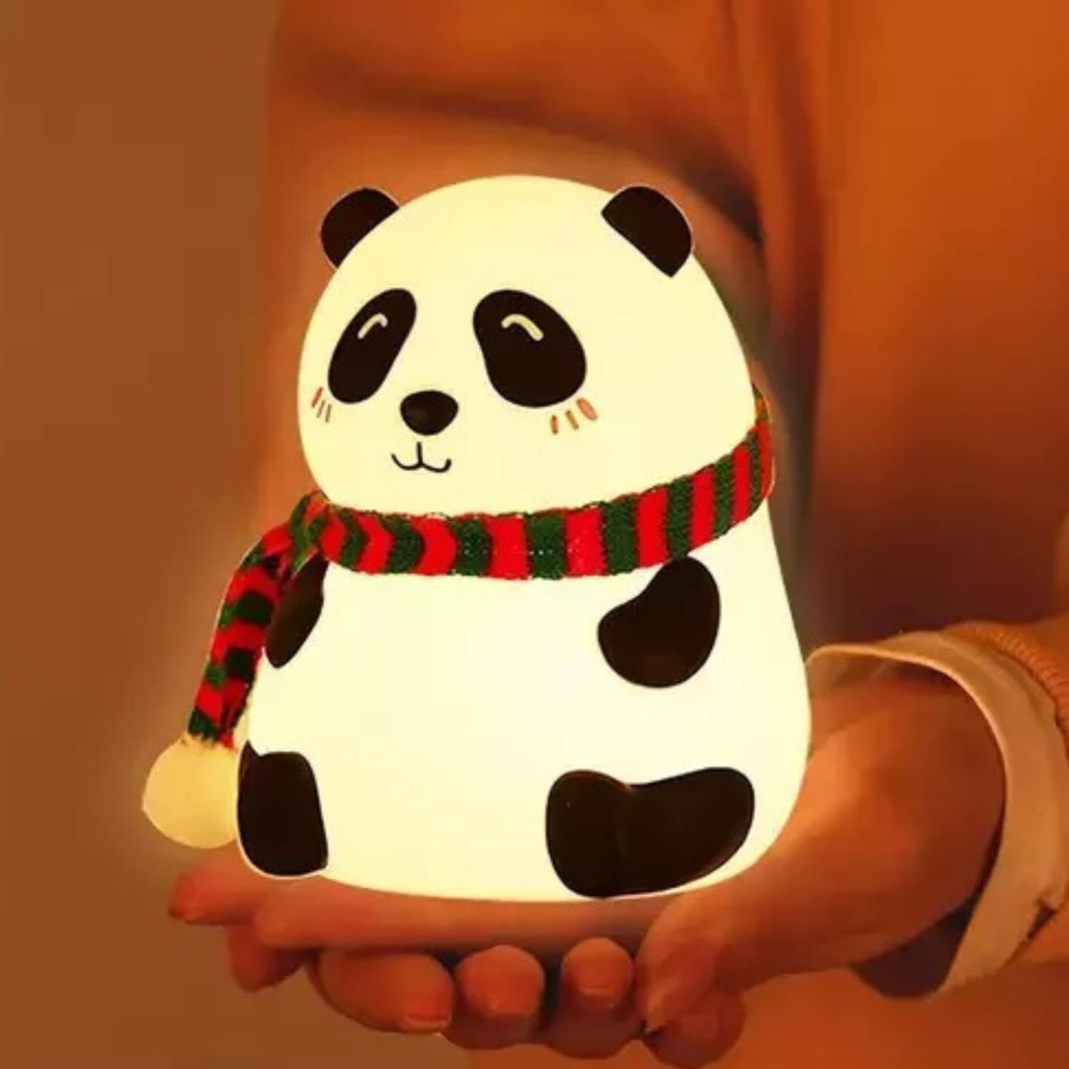 SkyShopy Panda Lamp, Panda Gifts, Panda Touch Silicone Lamp, Birthday Gift for Girls and Boys, Panda Light Lamp, Kids Night Light, Silicone lamp, Rechargeable - Close Eye
