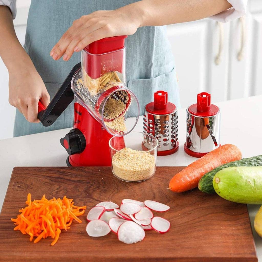 1pc Handheld Rotary 3-in-1 Vegetable Slicer, Chopper, Cutter