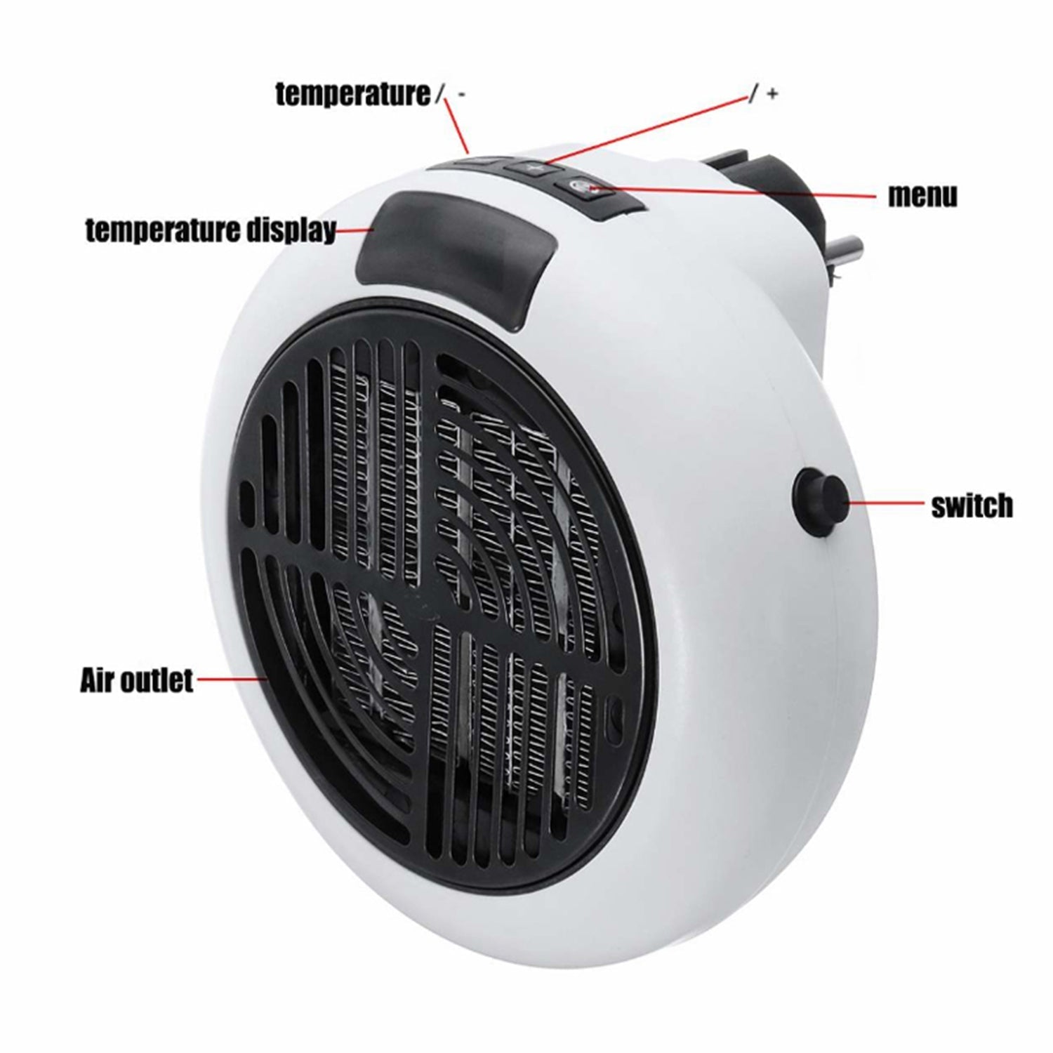 6117 Portable Heater 900W used in rooms, offices and different-different departments