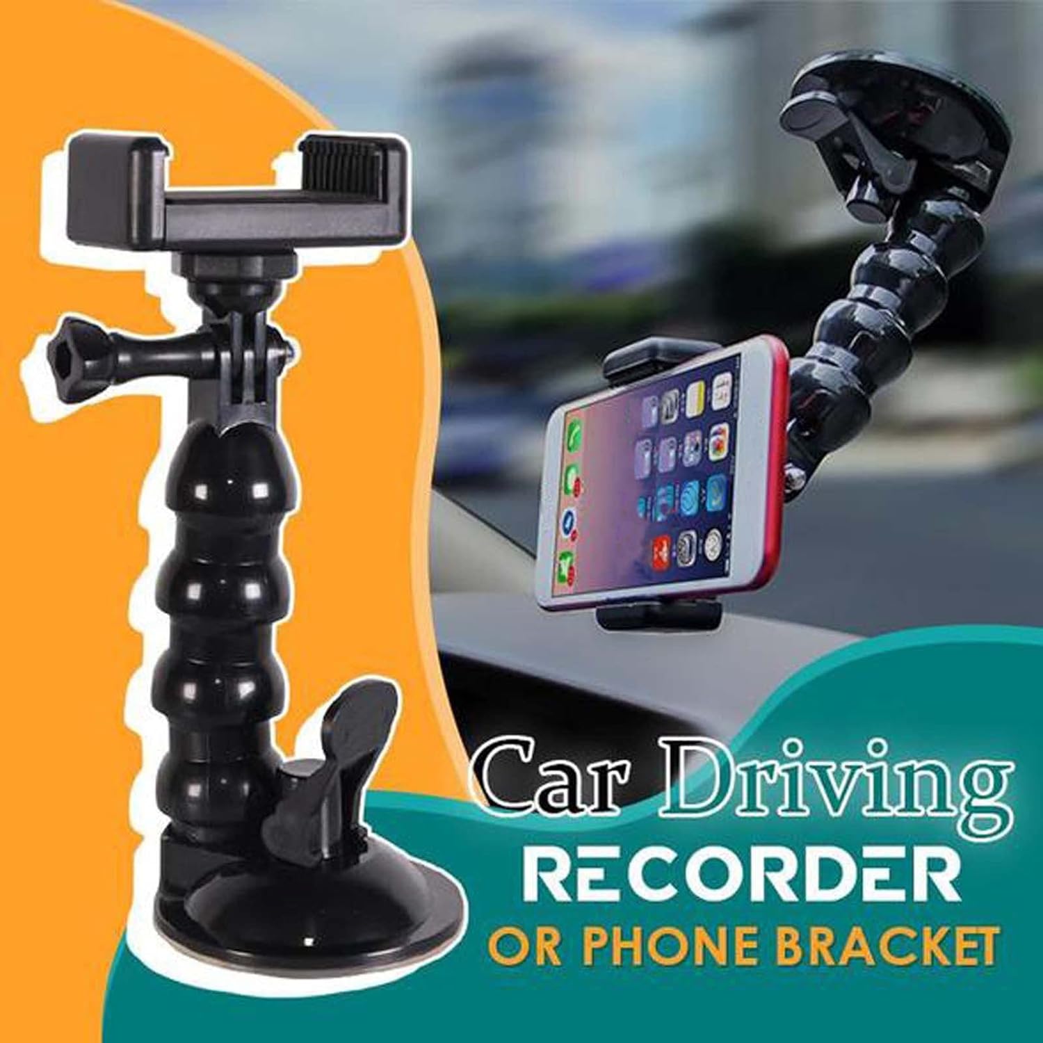 SkyShopy  Universal Snake Suction Cup Phone Holder for Car Cup Holder Phone Mount with Expandable Base for Car Truck, Adjustable Cell Phone Holder Car,Compatible with iPhone Samsung All Phones