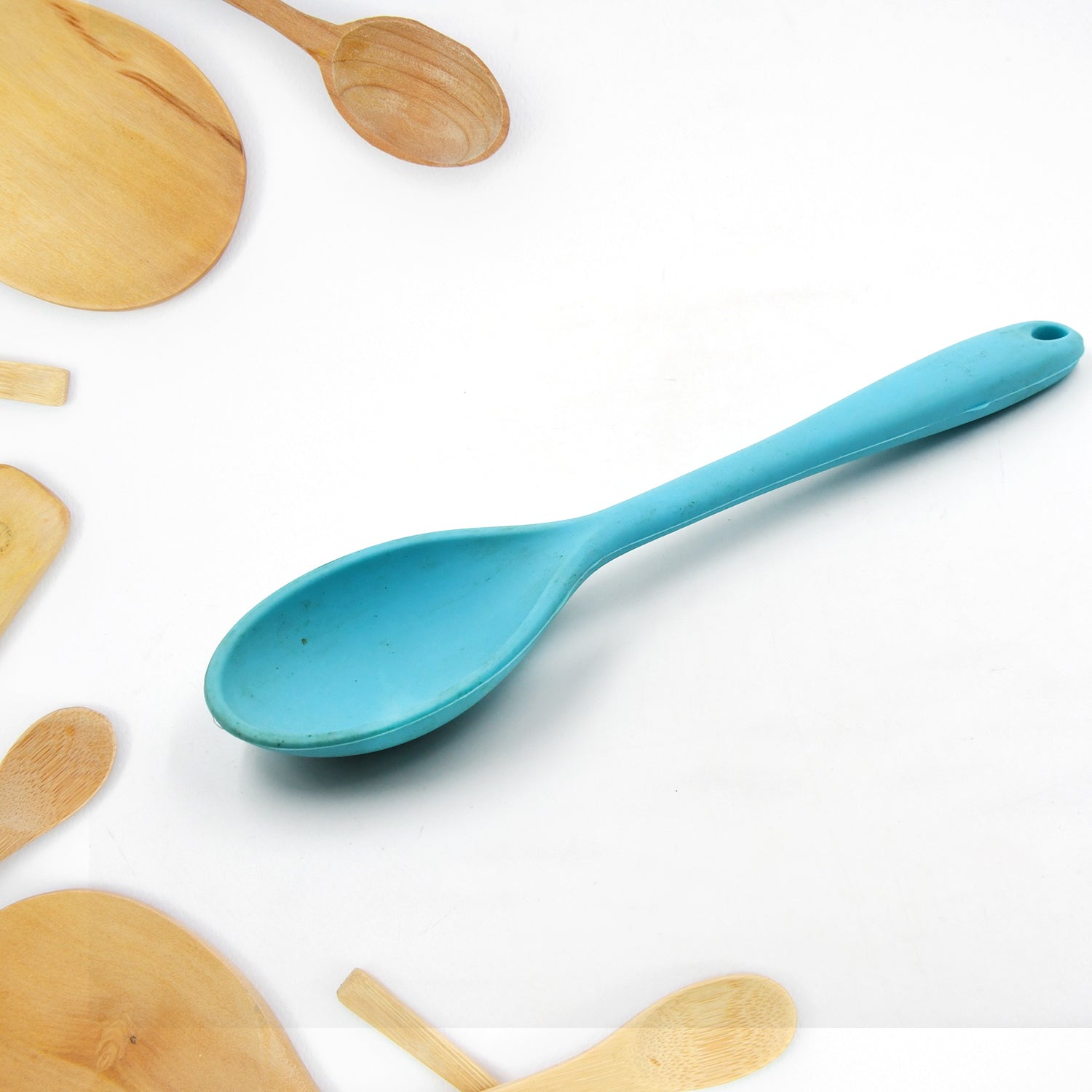 Hot Universal Heat Resistant Integrate Handle Silicone Spoon