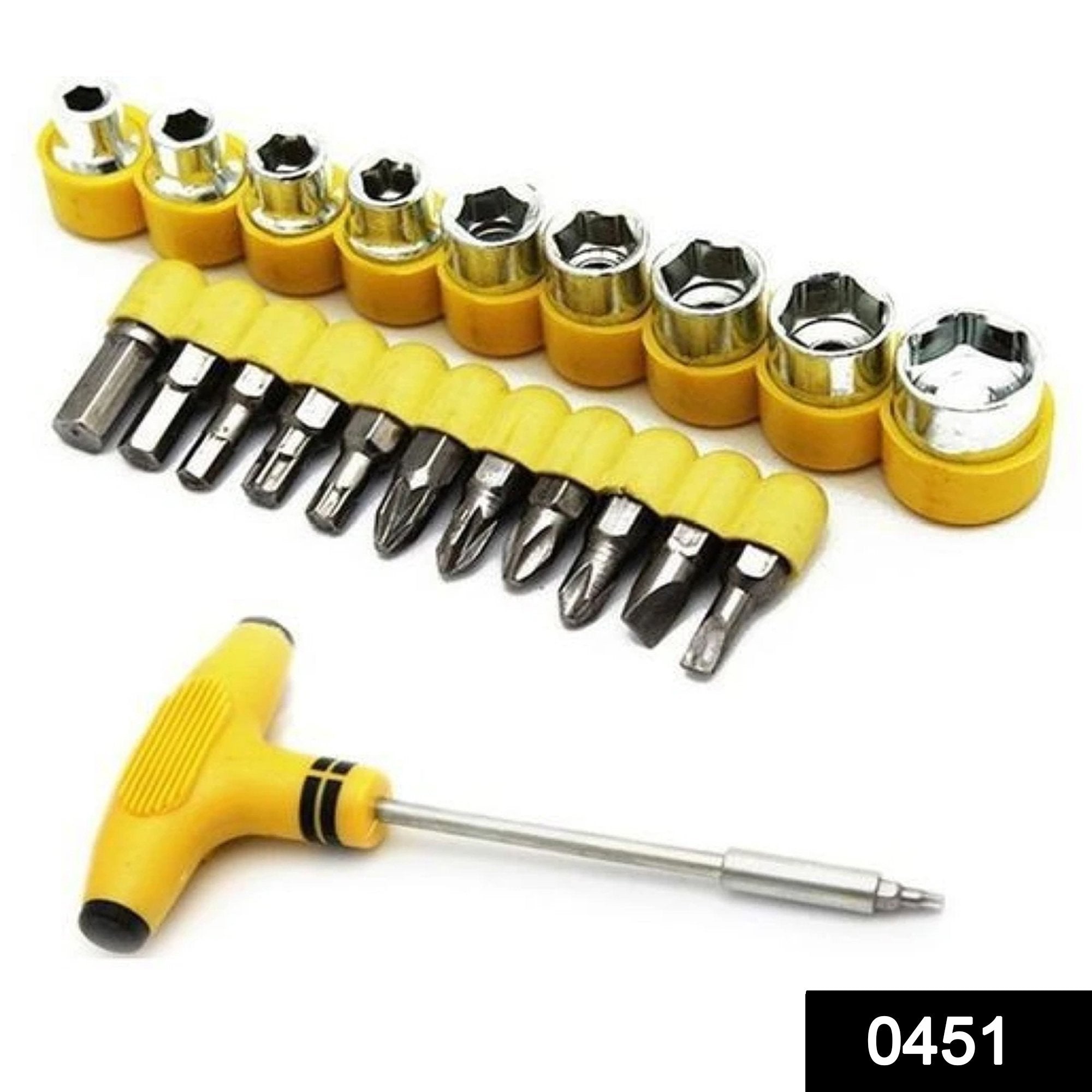 0451 -24pcs T shape screwdriver set Batch Head Ratchet Pawl Socket Spanner hand tools - SkyShopy