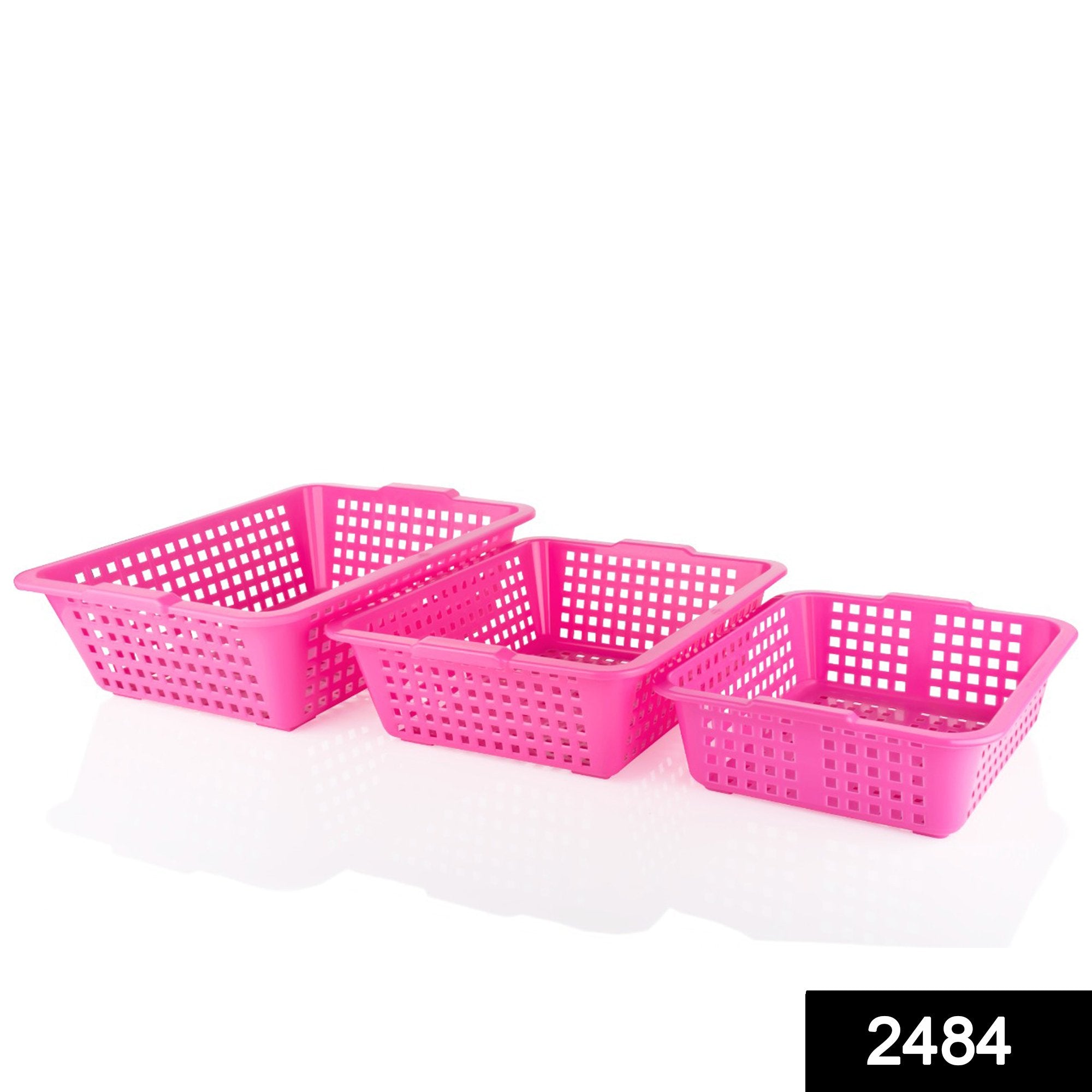 2484 Plastic Multiple Size Cane Fruit Baskets (3 Size Large, Medium, Small) - SkyShopy