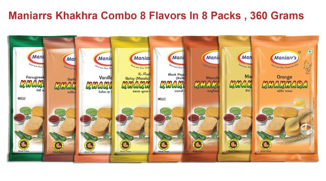 0039 A4 Mix flavour khakhra (Pack of 8) - SkyShopy