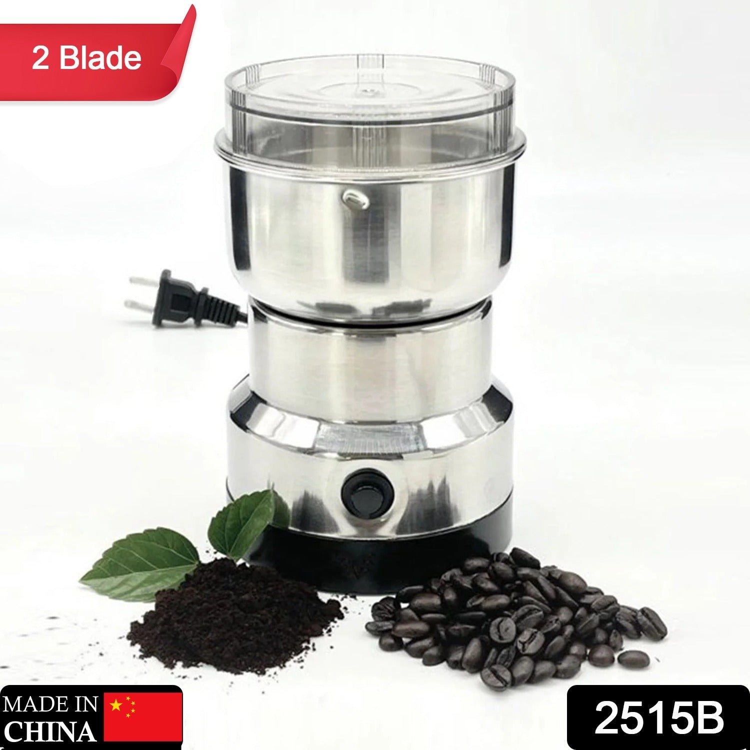 1pc Coffee Grinder 3.5OZ Electric Coffee Grinder With One-touch Push-Button  Control Kitchen Accessories For Beans, Spices And More, 8 Stainless Steel
