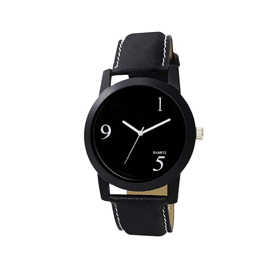 1804 Unique & Premium Analogue Black Dial stylish Leather Strap watch (Watch 4) - SkyShopy