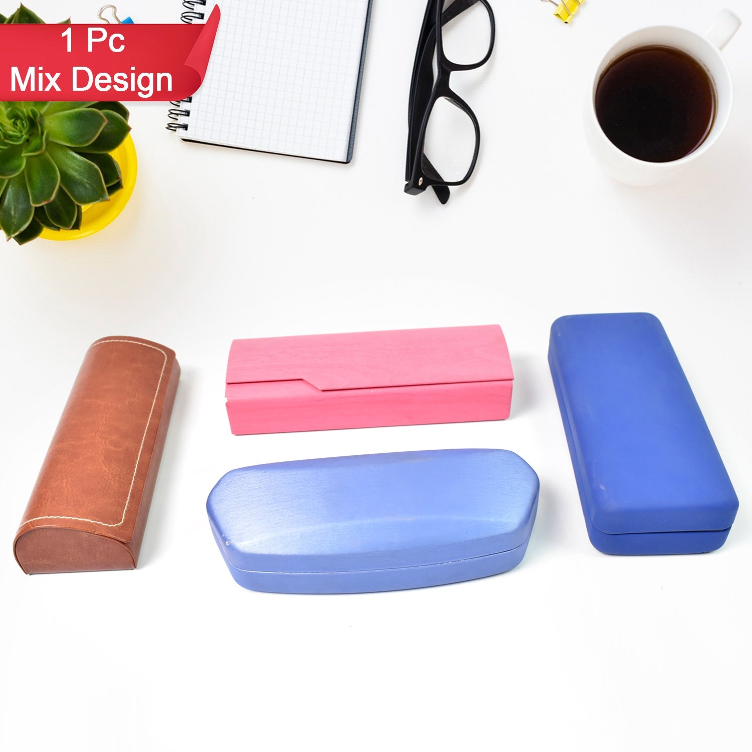 Glasses Case Eyeglasses Holder Storage Box (1 Pc / Mix color & Design)