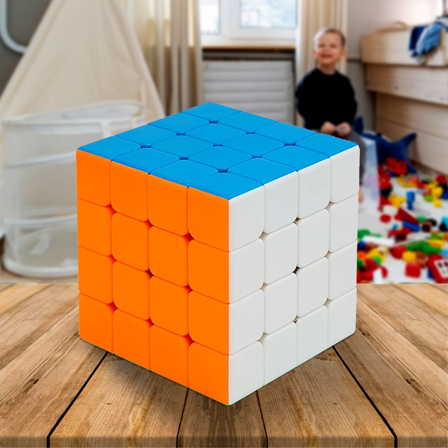 1975 Small Puzzles Cubes 4×4×4 High Speed Sticker Less Magic Cube Game ...