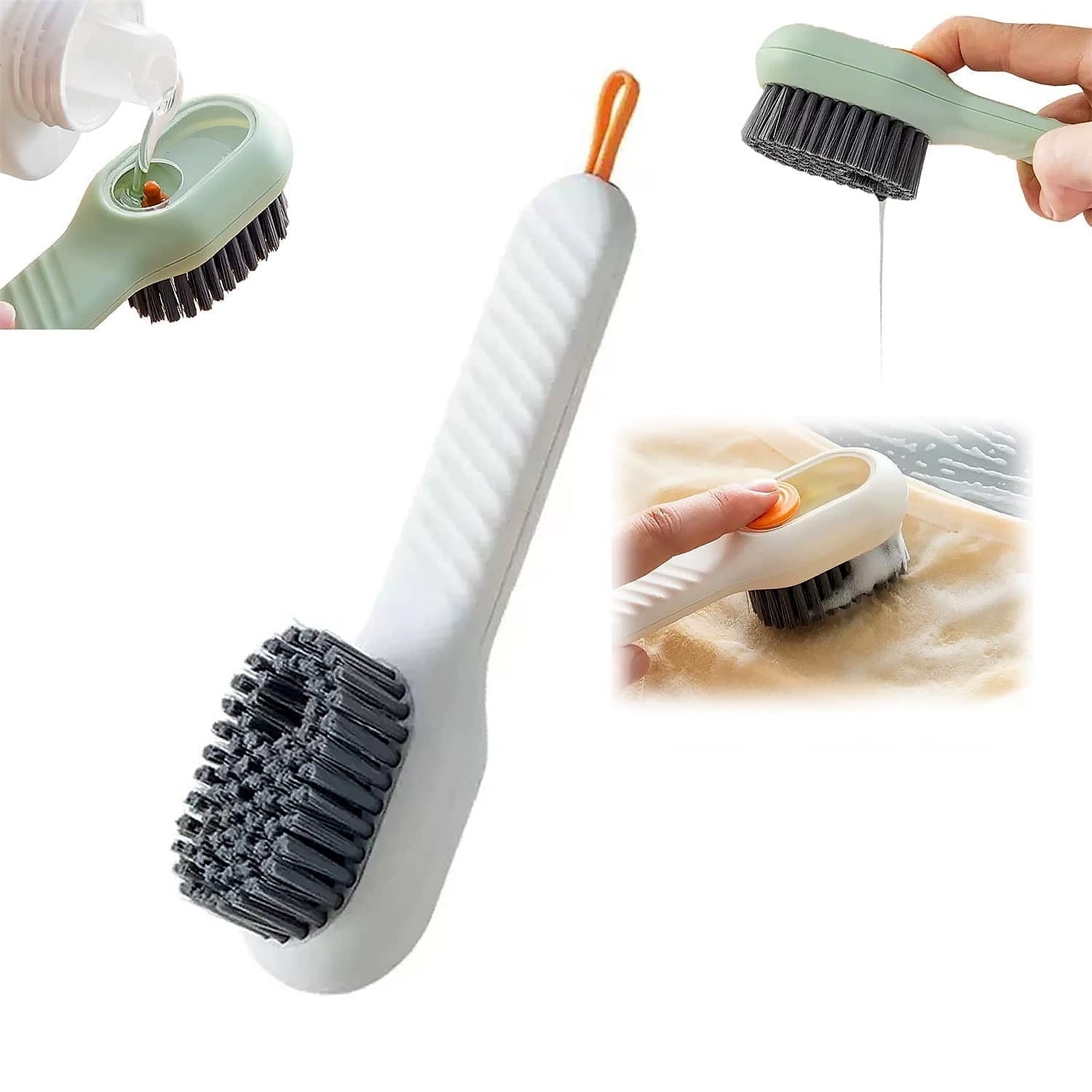 17928 Multifunctional Scrubbing Brush with Liquid / Soap Dispenser, Cleaning Brush with Liquid / Soap Dispenser, Shoe Brush for Cleaning, Cloth Cleaning Brush with Handle Liquid Shoe Brush For Shoe Clothes (1 Pc)