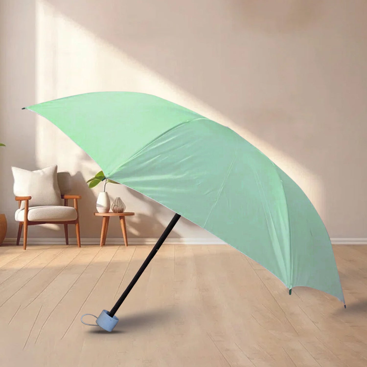 8564 3 Fold Manual Open Umbrella | Windproof, Sunproof & Rainproof with Sturdy Steel Shaft | Easy to Hold & Carry | Umbrella for Women, Men & Kids (1 Pc)