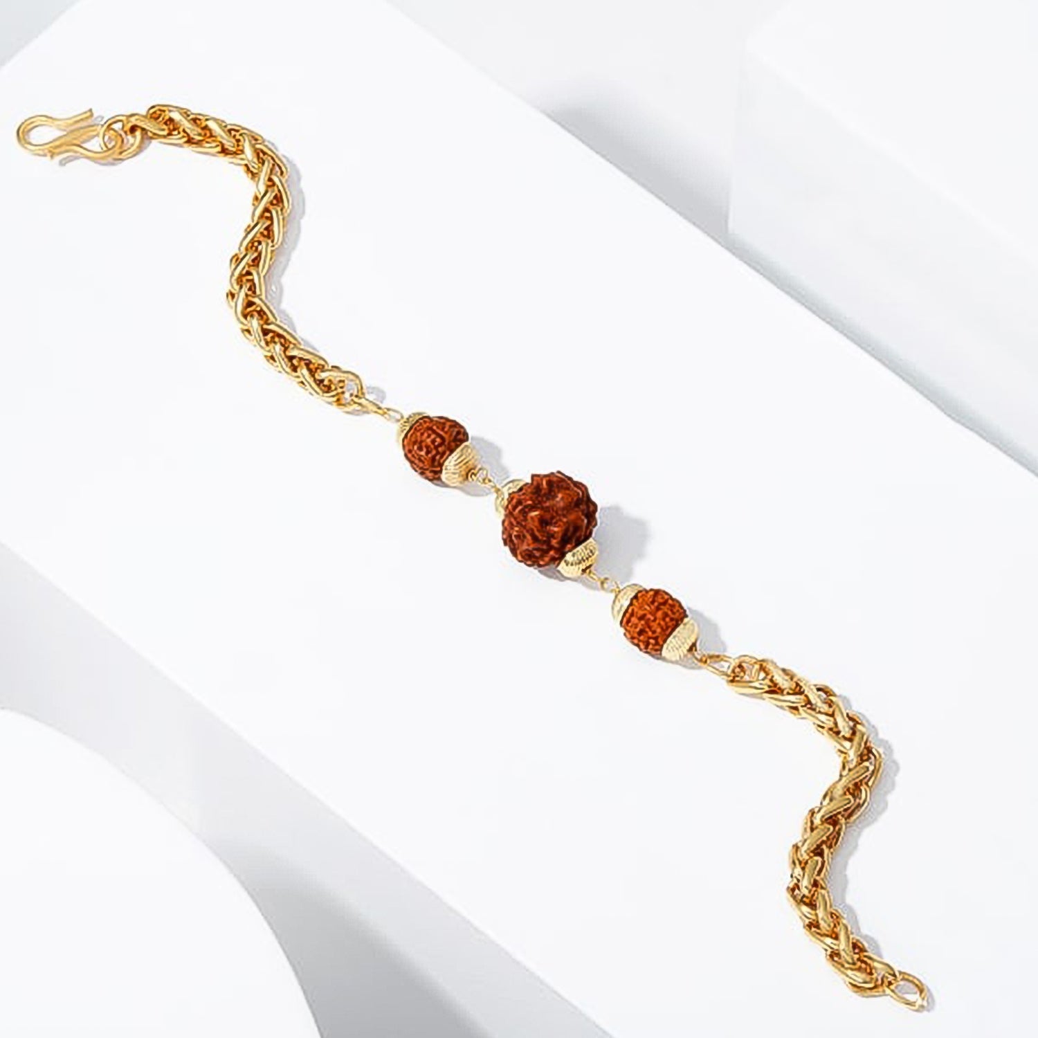 Golden Rudraksha Rakhi Bracelet (1 Pc)