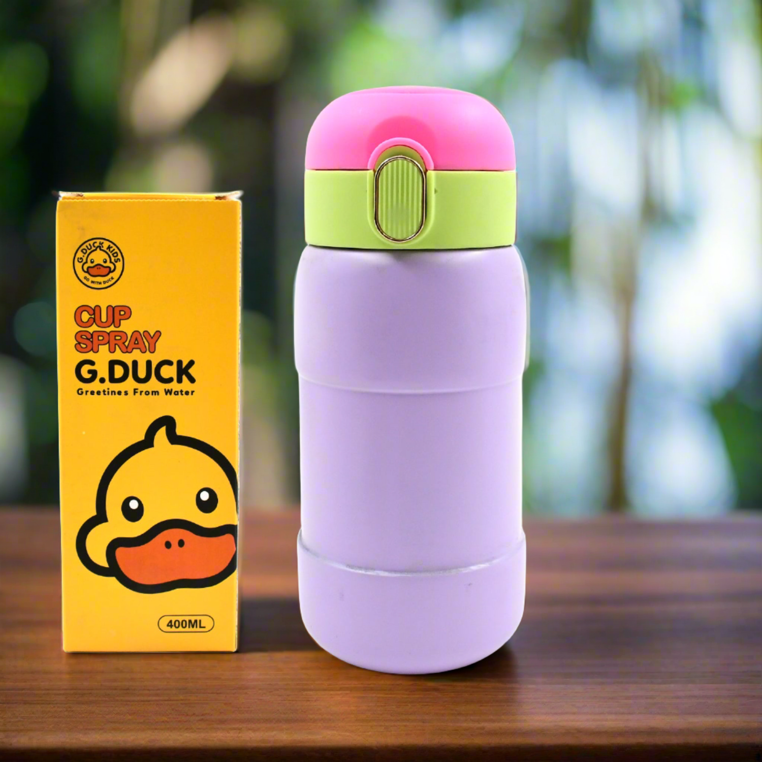 Duck Stainless Steel Water Bottle For Kids Adults Steel Flask Metal Thermos, Spill Proof Cap Closure, BPA Free For School Home Office, Drinkware, 400 ML