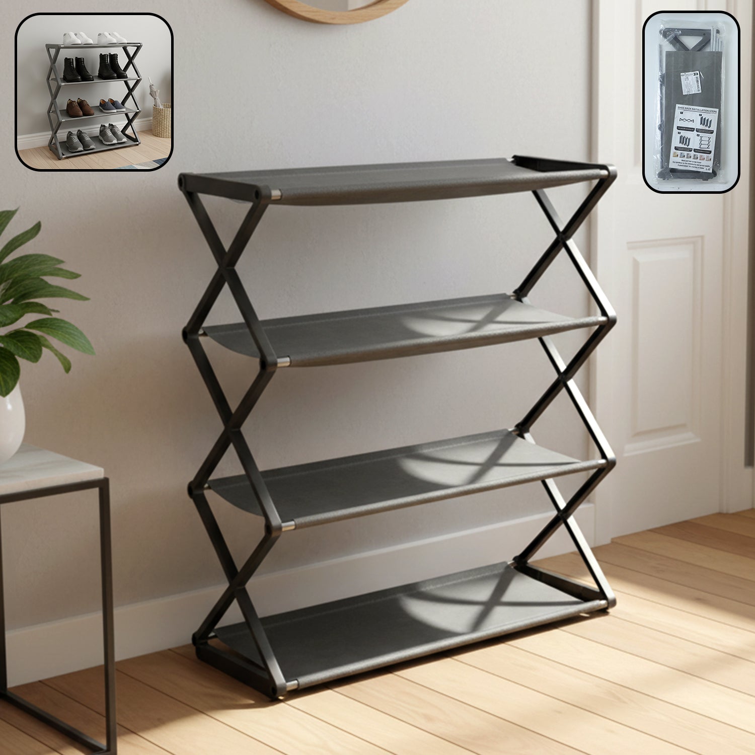 4 Layer Foldable Shoe Rack Organizer | Shoe Stand Online – Sky Shopy