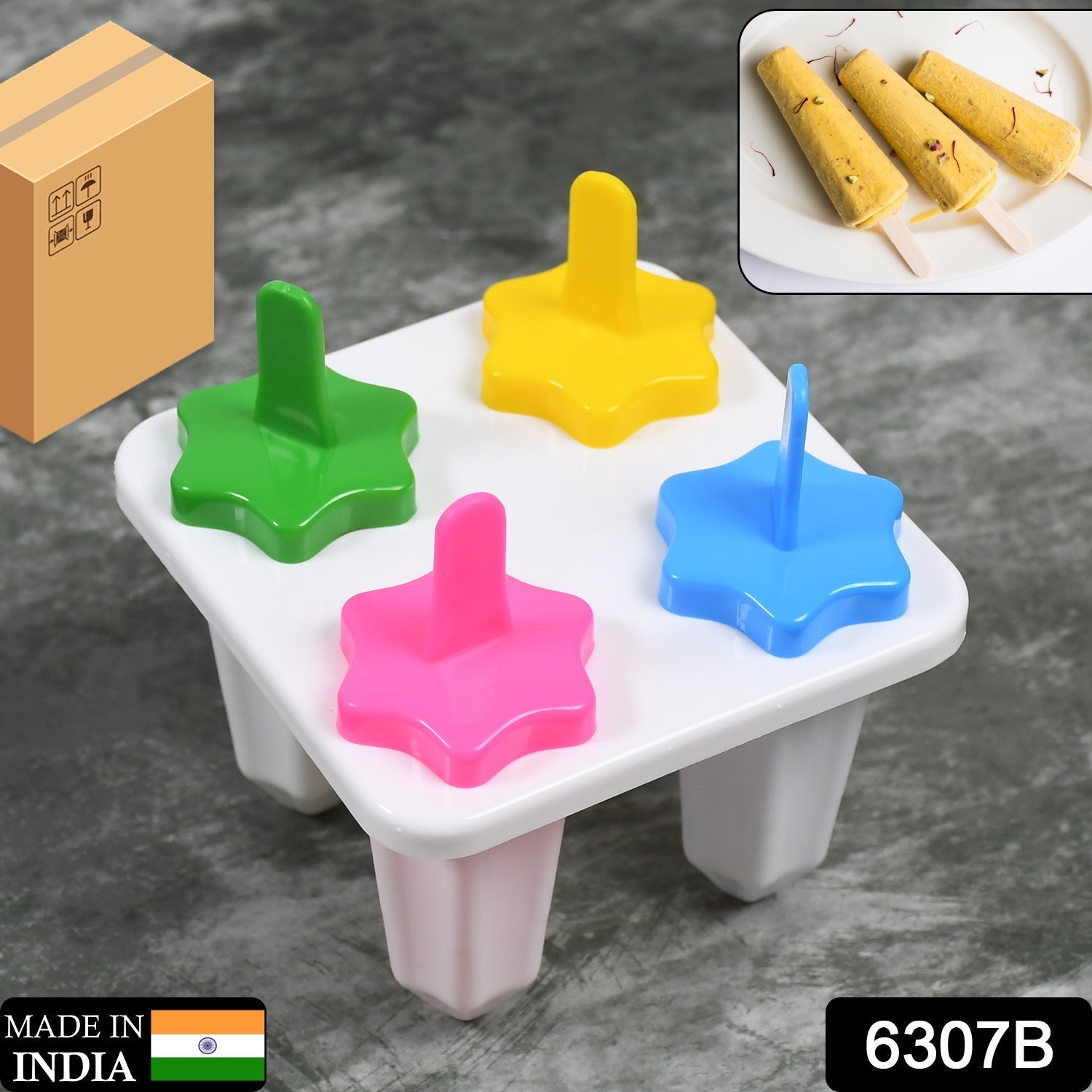 6307B 4Pc Ice Candy Maker used for making ice-creams in all kinds of places including restaurants and ice-cream Parlours etc.