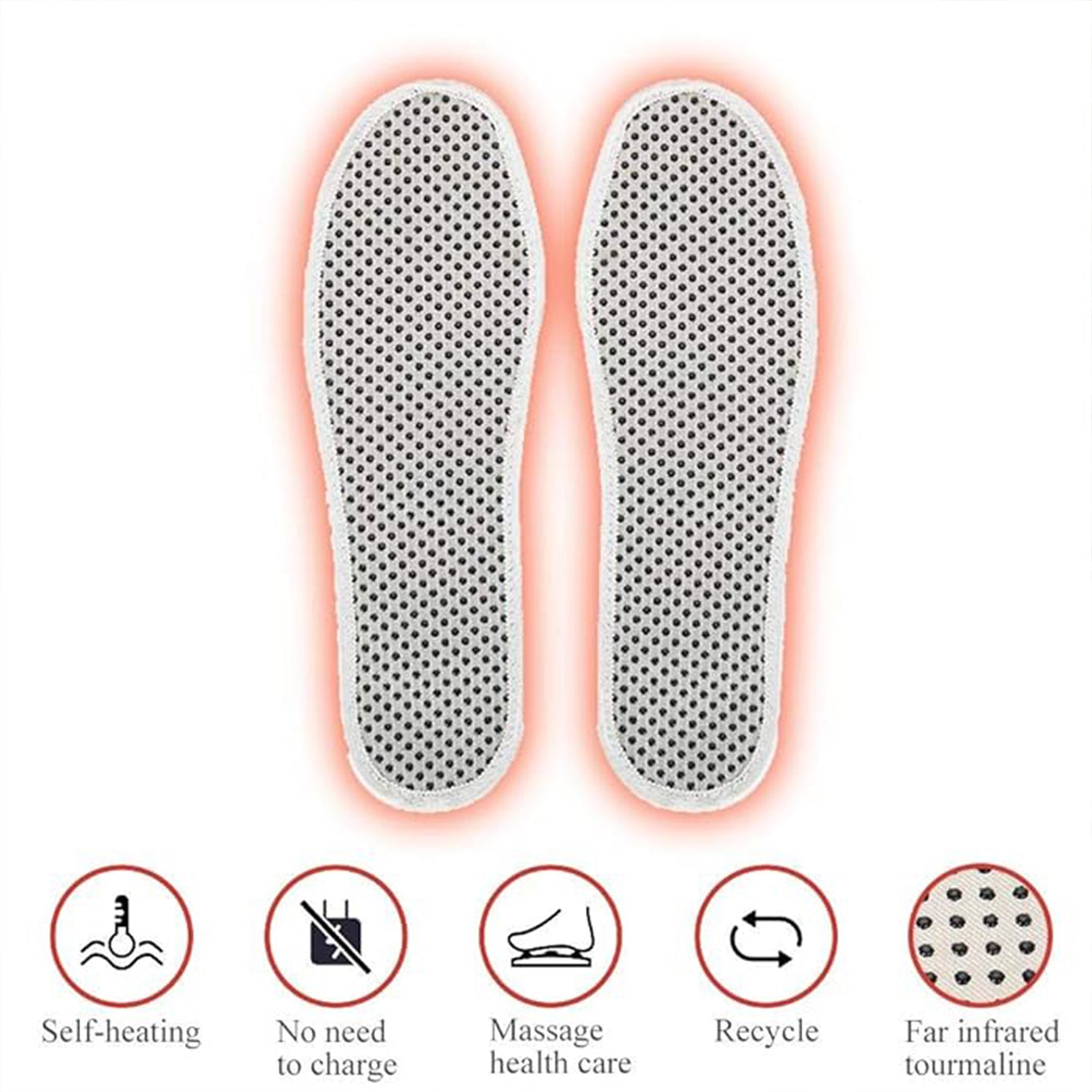 Massage Magnetic Self Heating Insole Shoe, Heating Insole for Women Men - Unisex Warm Insole - Thermal Insoles - Tourmaline Self Heating Shoe Inserts - Warm Shoe Pad (1 Pair)