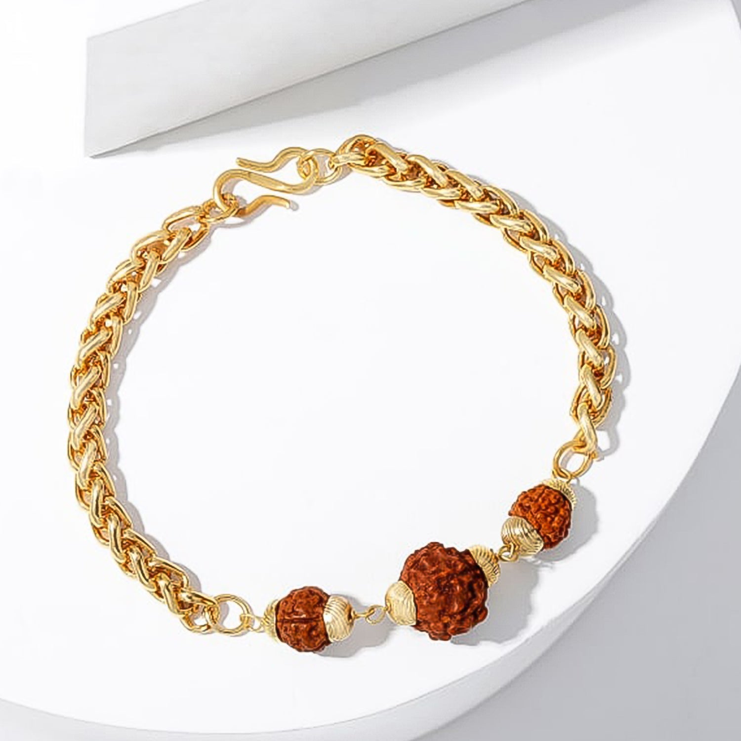 Golden Rudraksha Rakhi Bracelet (1 Pc)