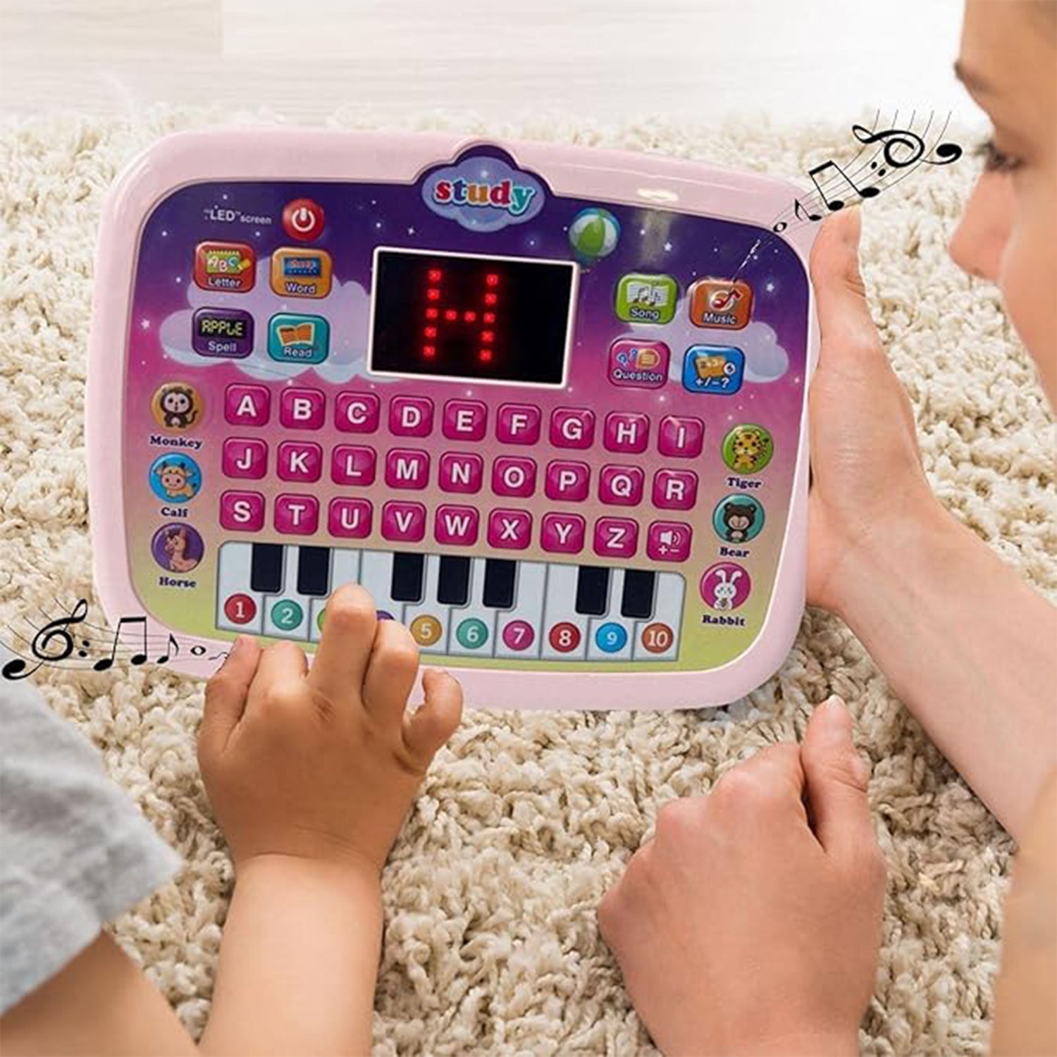 Learning Educational Computer Kids Piano Laptop with LED Screen & Music