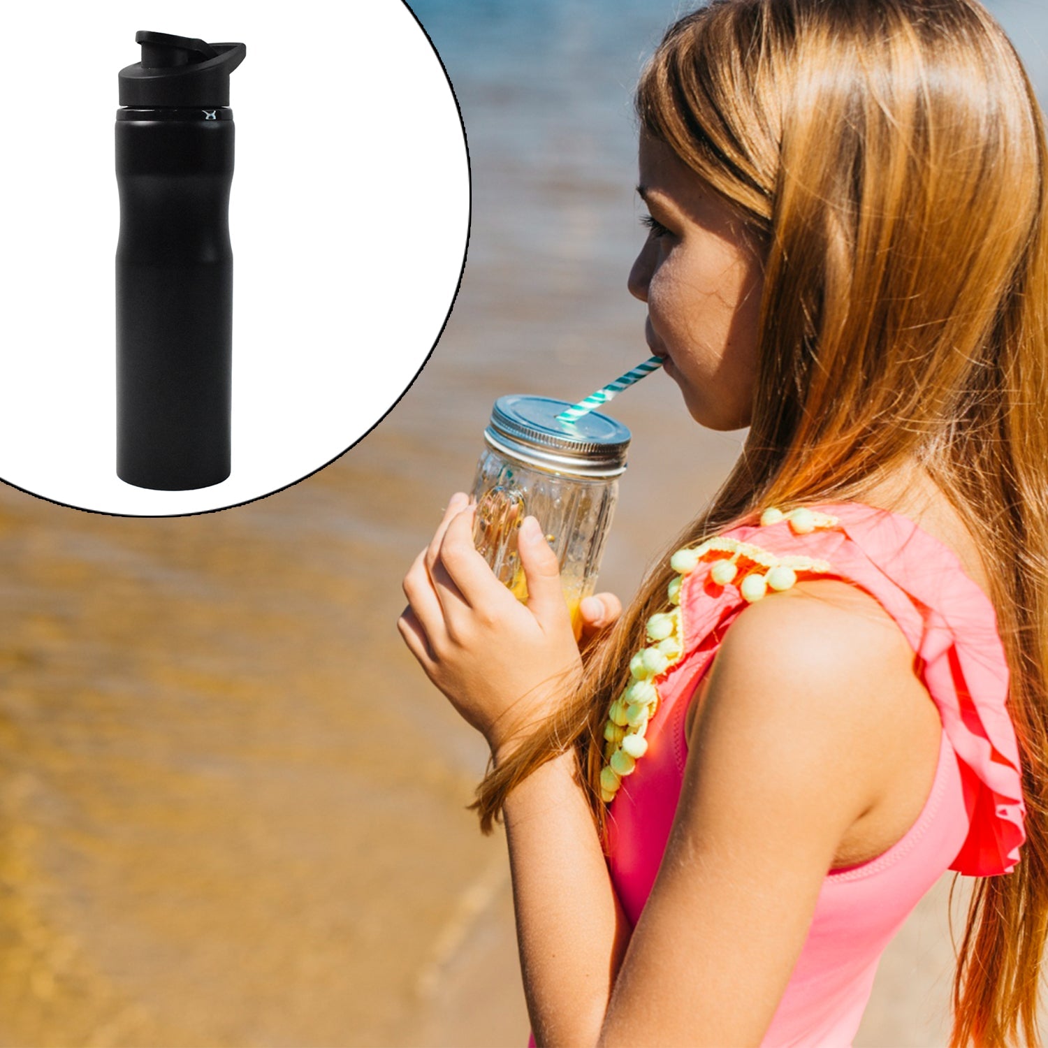 Stainless Steel Insulated Vacuum Water Bottle (600 ml Approx)