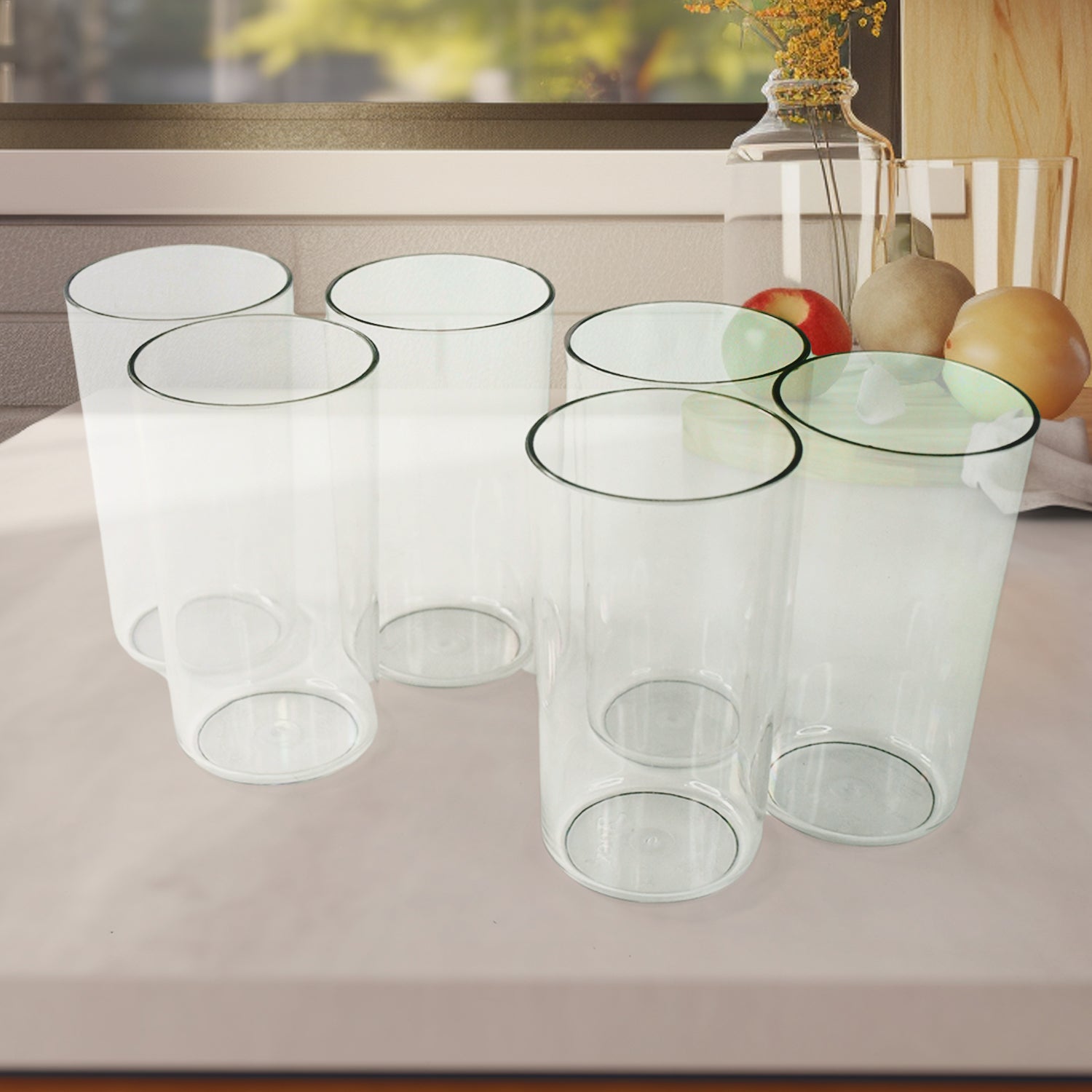 Apex Clear Plastic Tumbler / Glass Set – 6-Piece Unbreakable