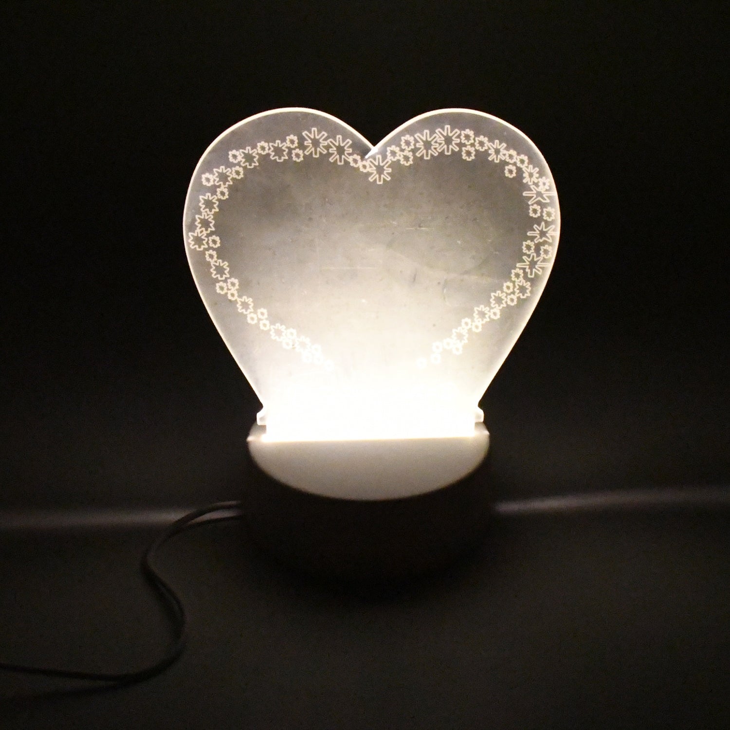 12939 Creative Visualization Lamp 3 D Acrylic Decorative Lamp for Creative Keeps Notes Drawing Table Lamp for Home Decor / Bedroom / Gift / Office Decoration / Erasable Board (Heart-Shape / 1 pc)