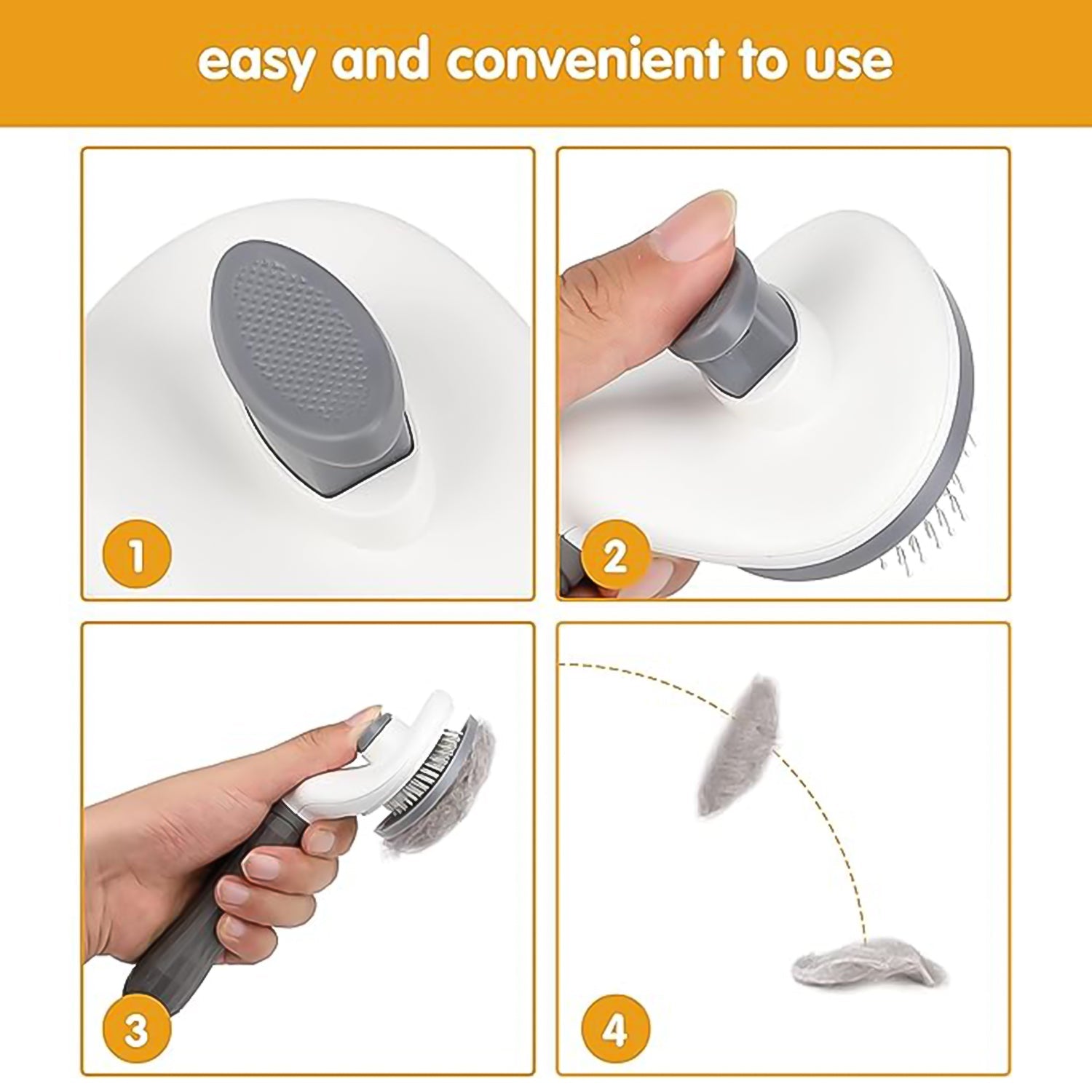 Self-Cleaning Slicker Brush for Dogs & Cats (1 Pc)