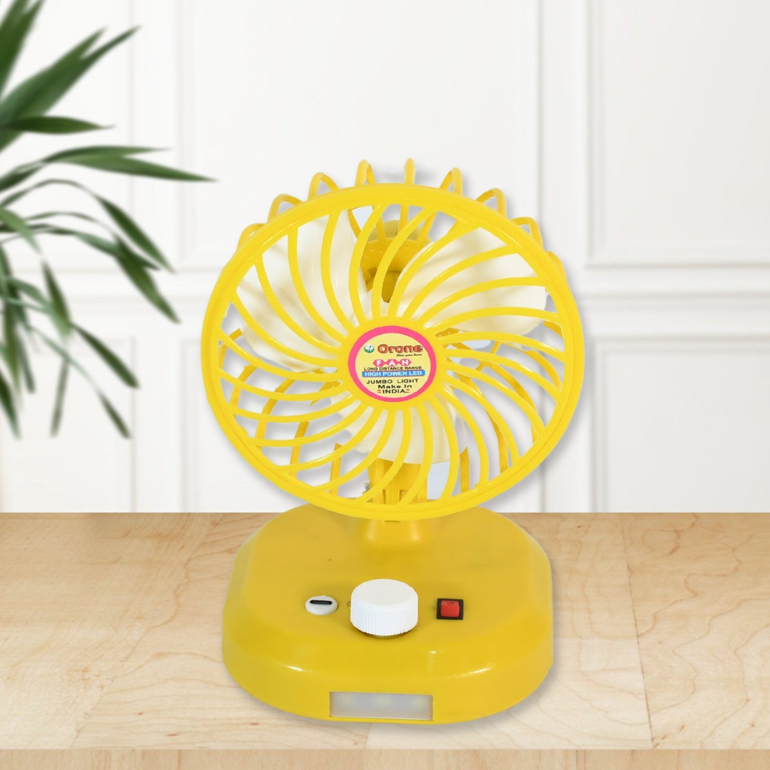 17704 USB-C Type Rechargeable Portable Fan With LED Light Heavy Duty Motor & Foldable Fan With Charging Port Home, Outdoor, Temple