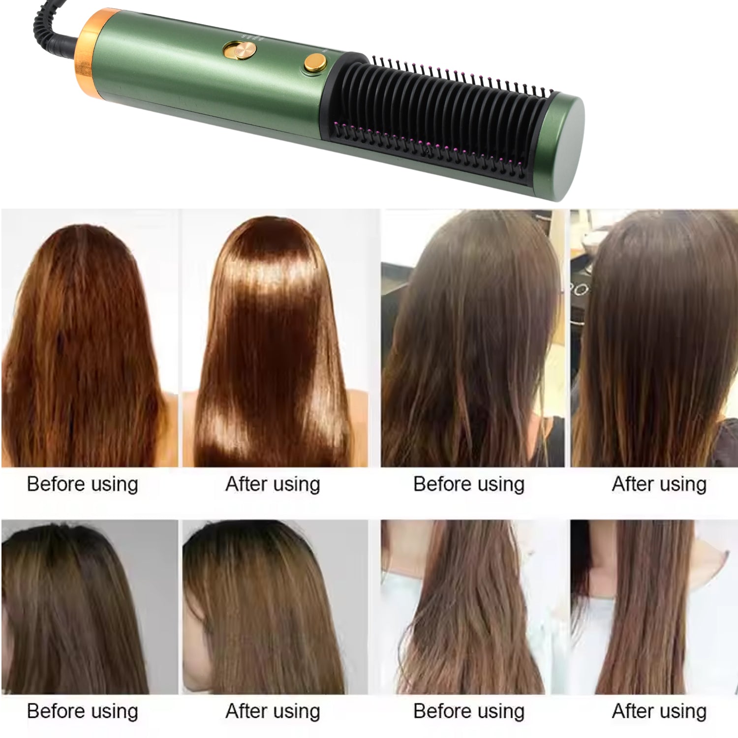 Hair Straightener Comb, Anti Scald Hot Comb Negative Ion Hair Straightener Brush Straightener 3 Gear Constant Temperature for Quick and Professional Hair Salon at Home (1200w)