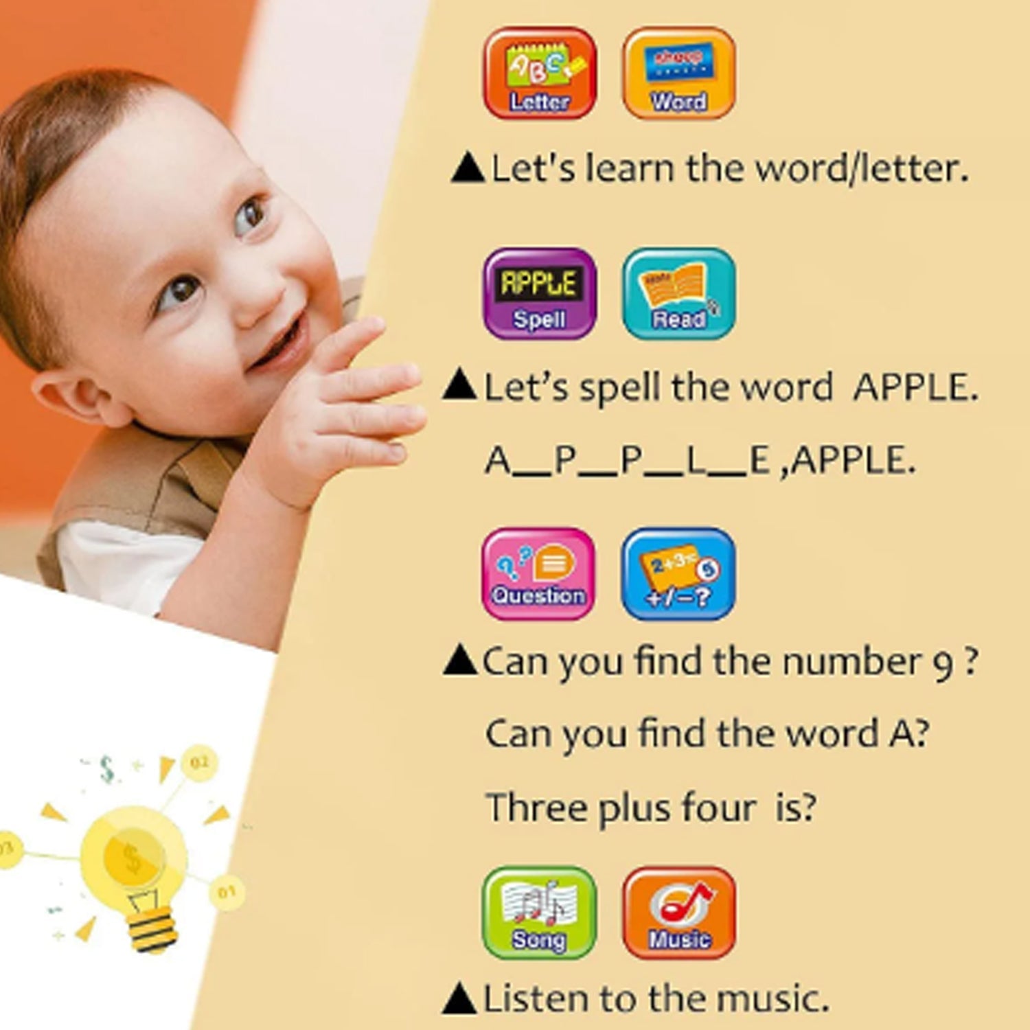 Learning Educational Computer Kids Piano Laptop with LED Screen & Music