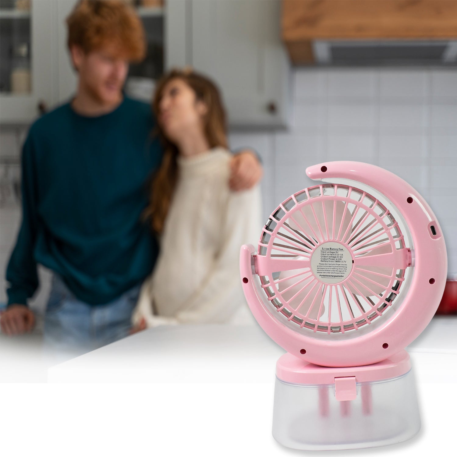 Desktop Fan - Camping Fan with LED Light, Portable Humidifying Fan (1 ...