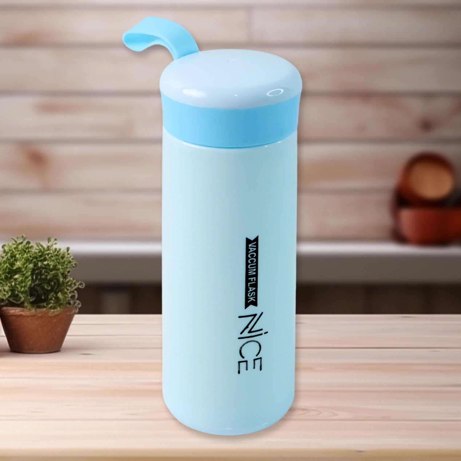 Plastic Vacuum Flask Bottle - (Color Blue / 1 Pc / 400ML)