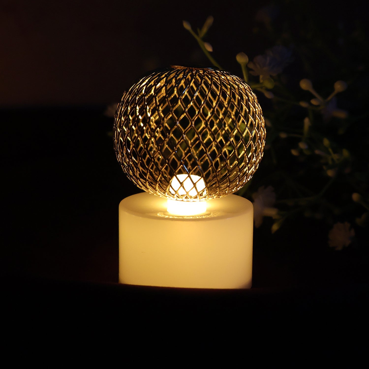 LED Ball Shaped Decorative Light with Mesh Cover (5 Pc / Set)