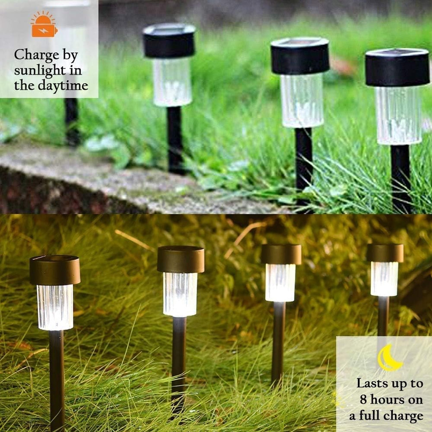 Solar Powered Garden Pathway Lights (10 Pc / Set)