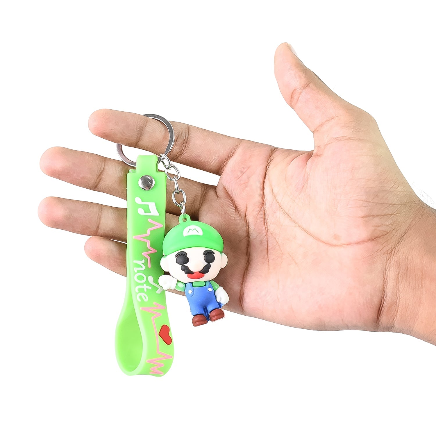 Cute Cartoon Silicone 3D Key Chain with Metal Hook & Strap (Pack of 1)