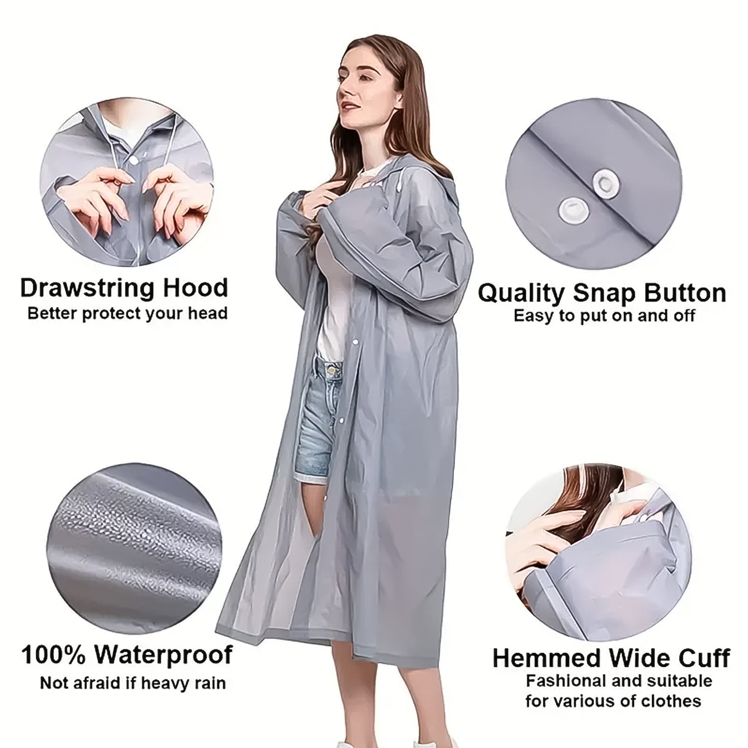 Fashion Portable Adult Rain Coat (1pc)