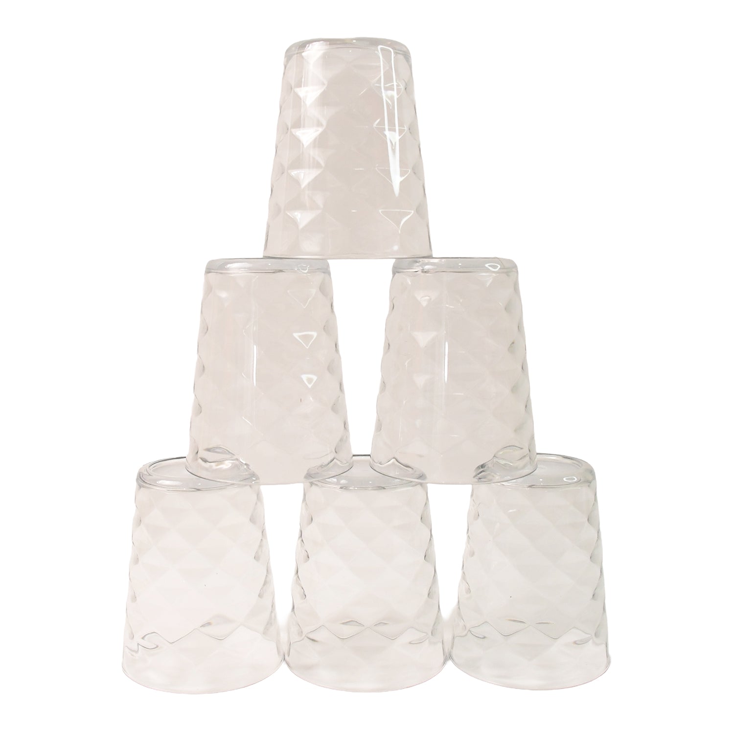 Apex Pyramid Ringo Plastic Glass – 300ml Approx | Durable, Crystal-Clear Tumbler