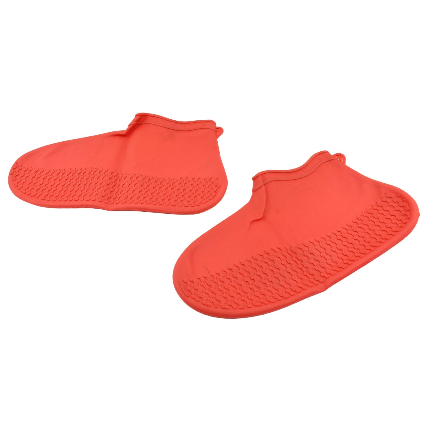 17985 Non-Slip Silicone Rain Reusable Anti skid Waterproof Fordable Boot Shoe Cover (Medium Size / 1 Pair / Red)